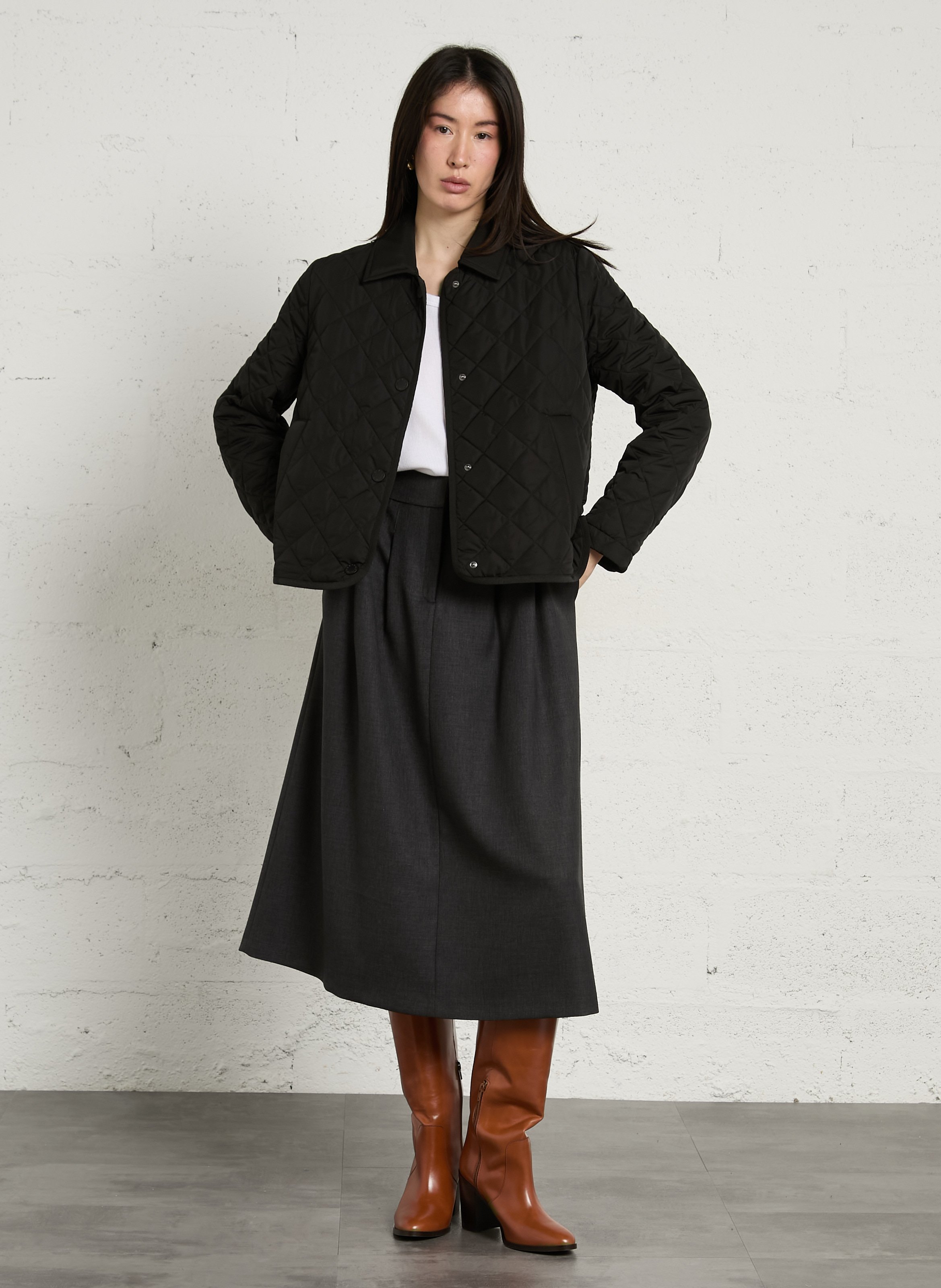 Jupe midi ophelie MAISON 123 Gris