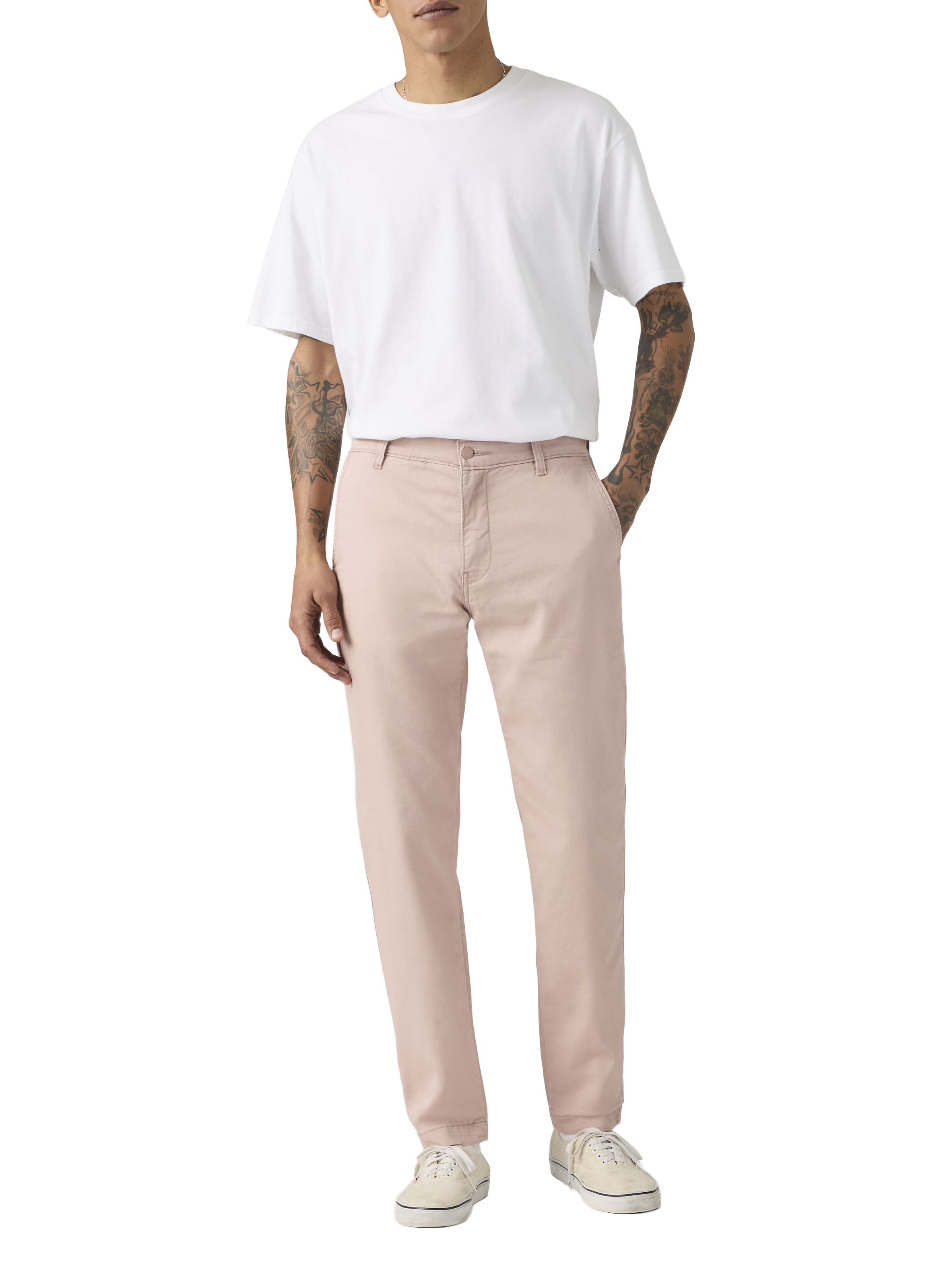 Straight pants in cotton and linen blend LEVI'S Pink