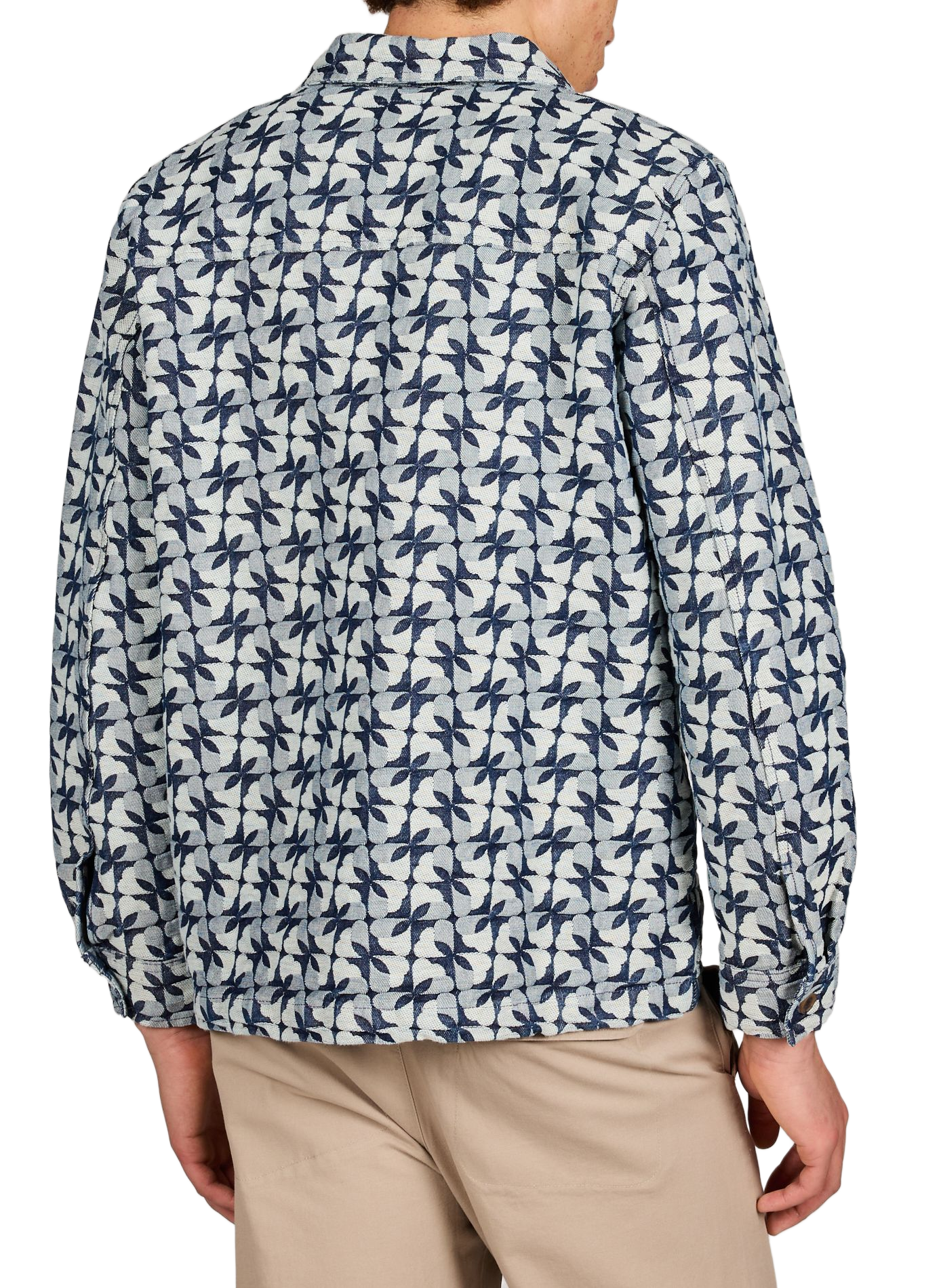 Camicia sovradimensionata in cotone stampato FAGUO Blu