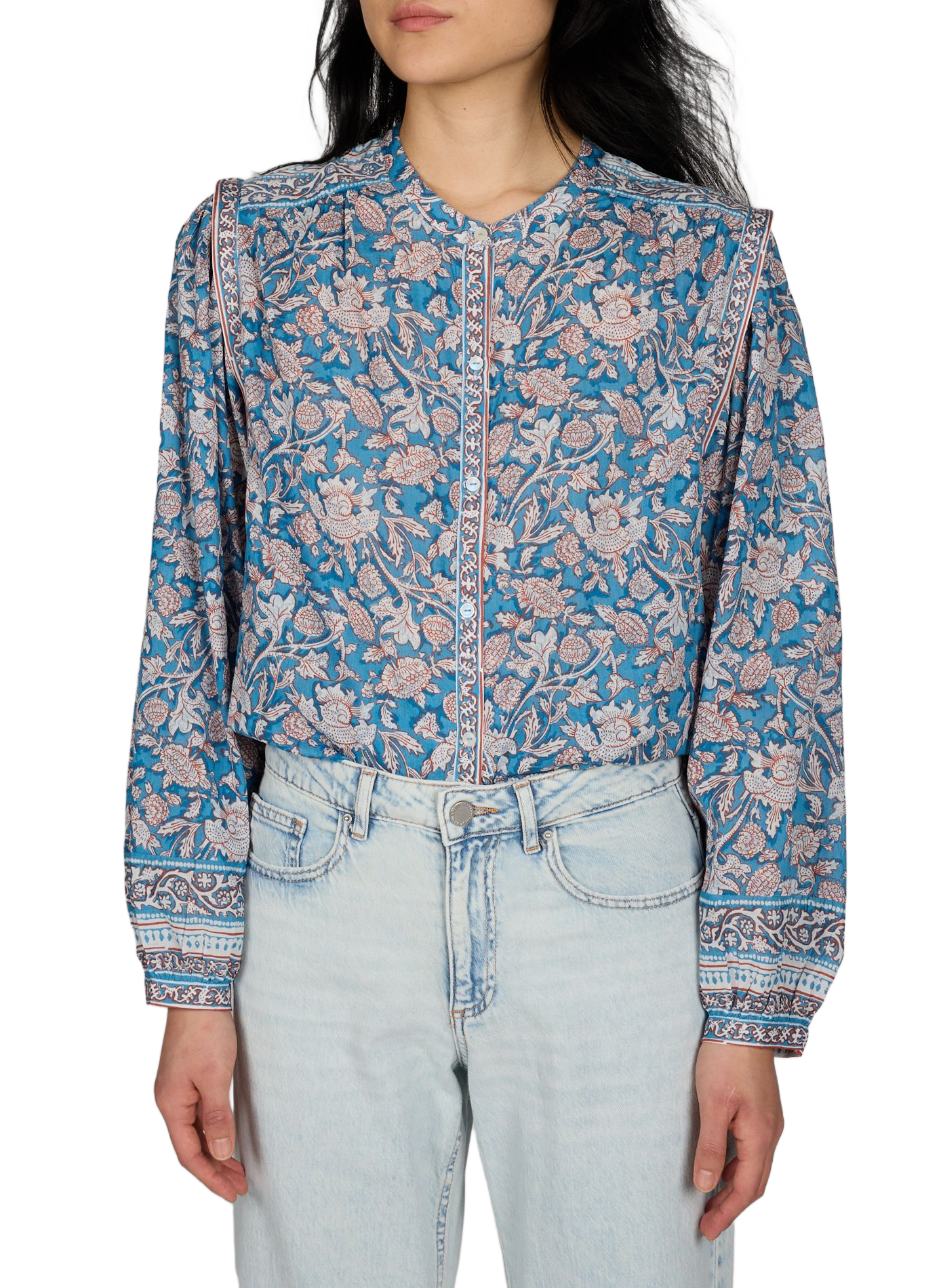 Printed cotton blouse LOUISE MISHA Blue