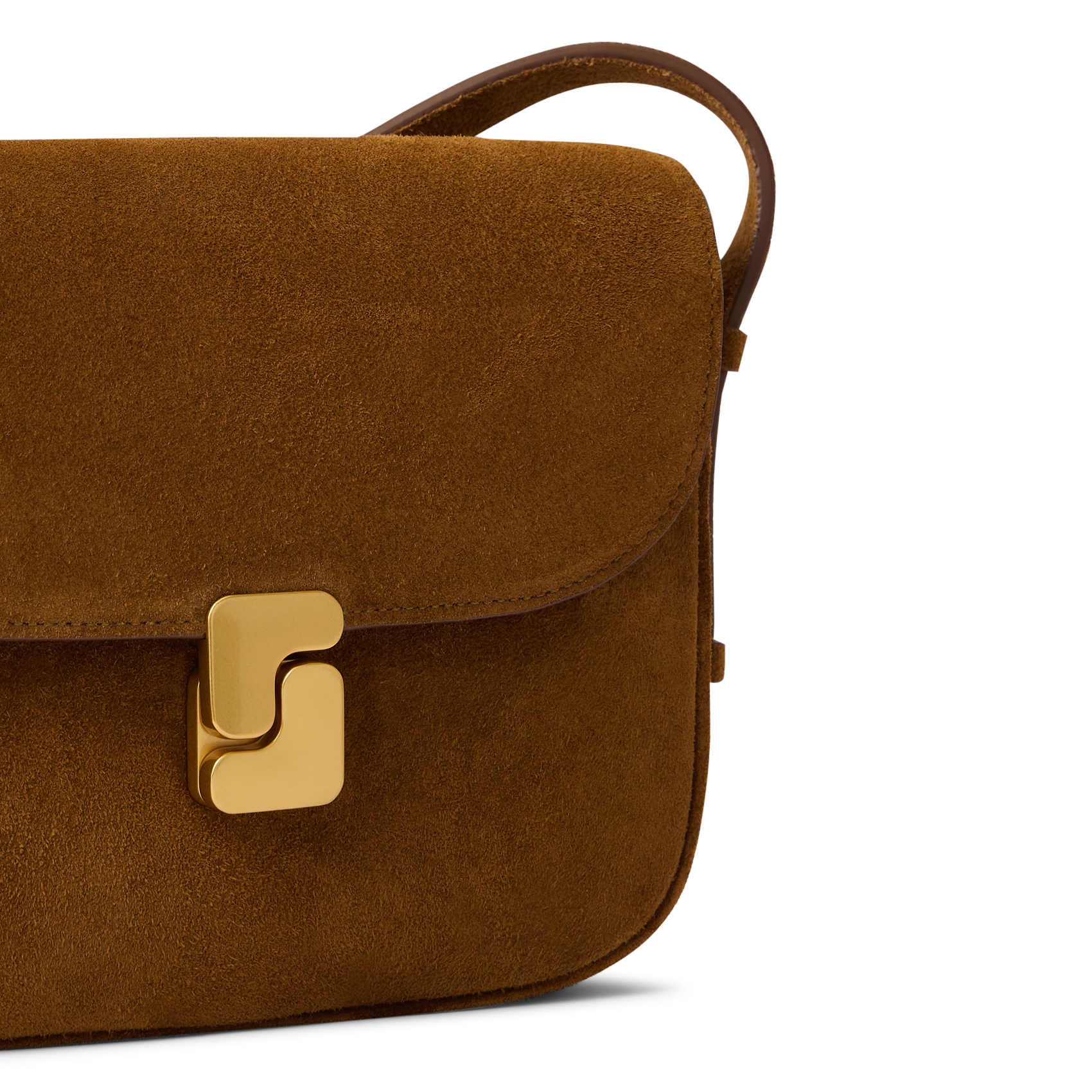 Sac bandoulière en cuir velours bellissima mini SOEUR Marron