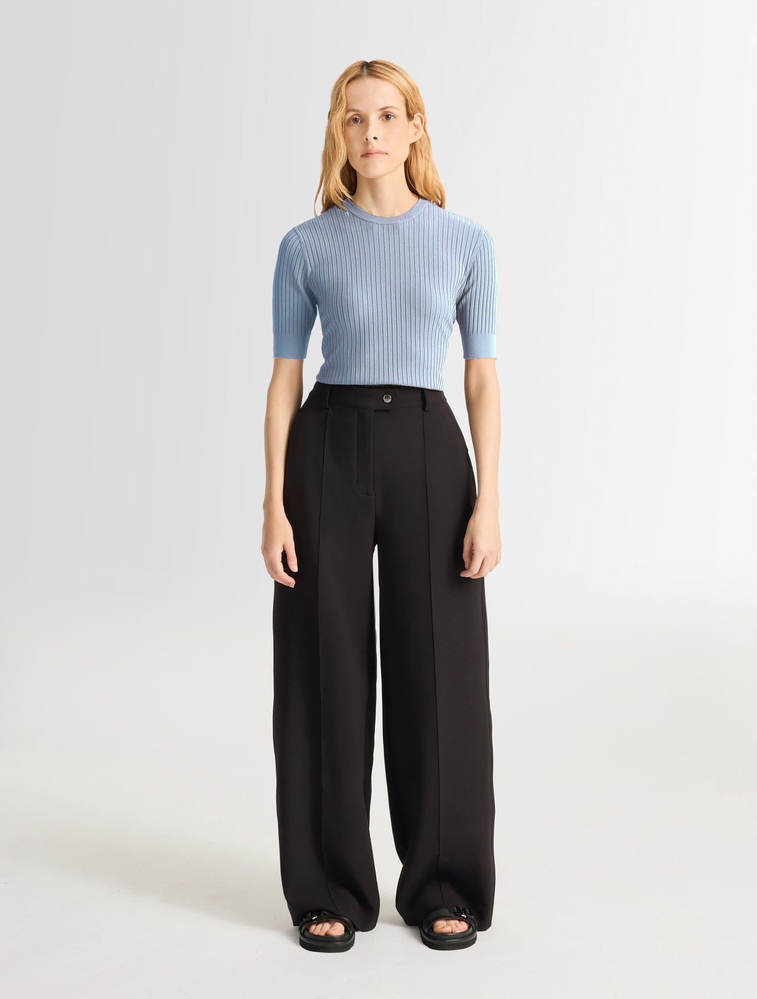 T-shirt manches courtes jadou col rond coupe ajustée FUSALP Bleu