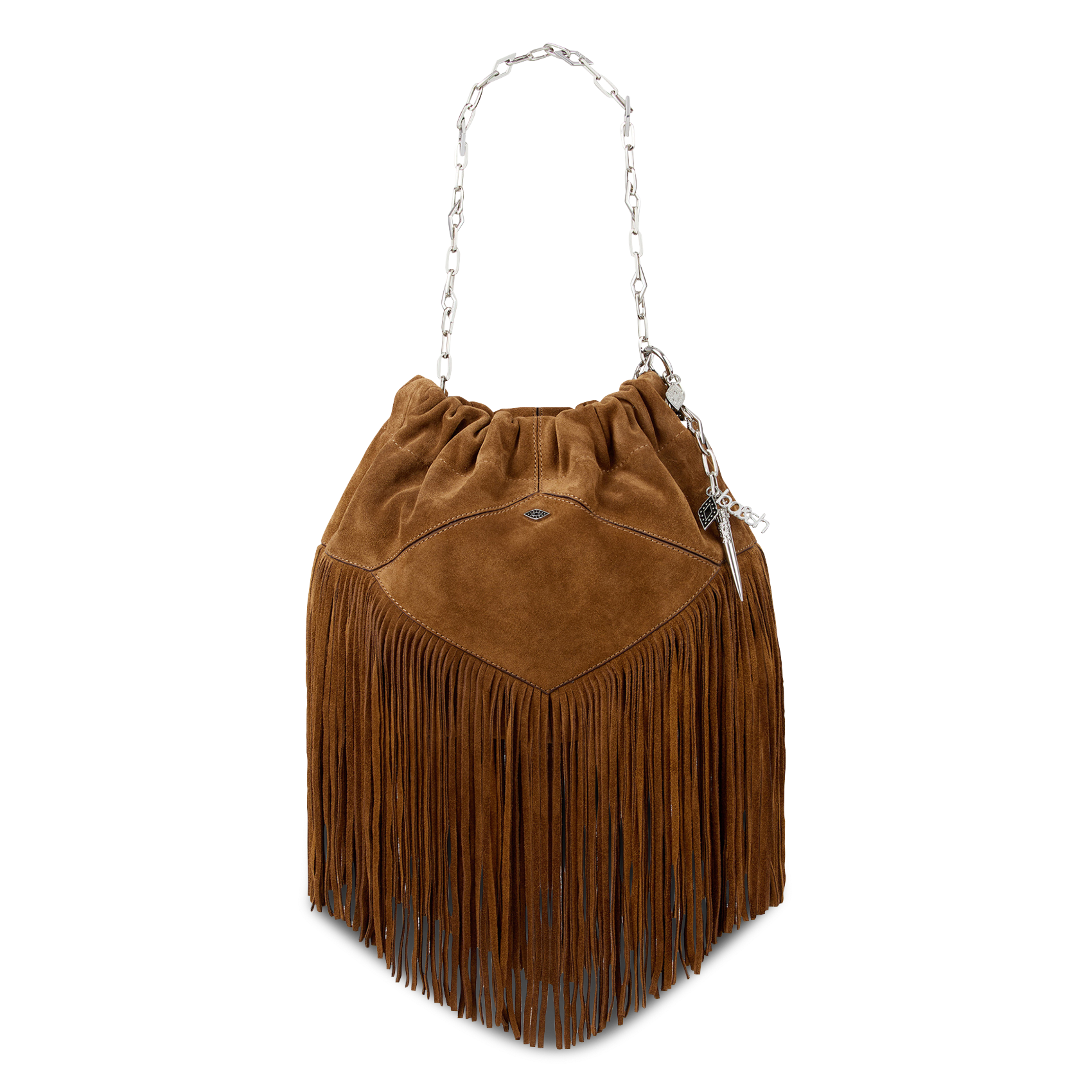 Sac porté épaule en cuir mini june tote BA&SH Marron