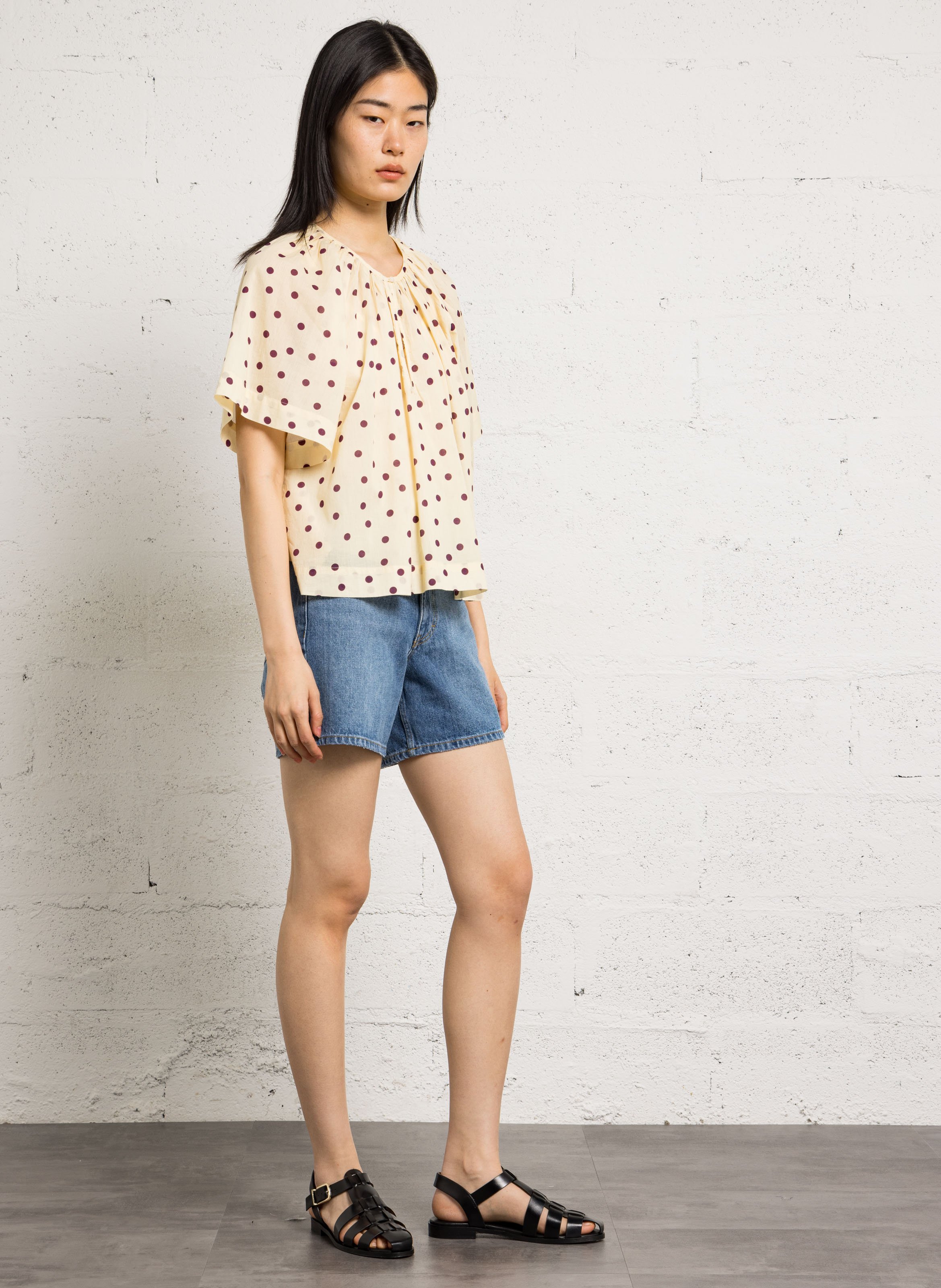 Sandales plates en cuir romane BOBBIES Noir