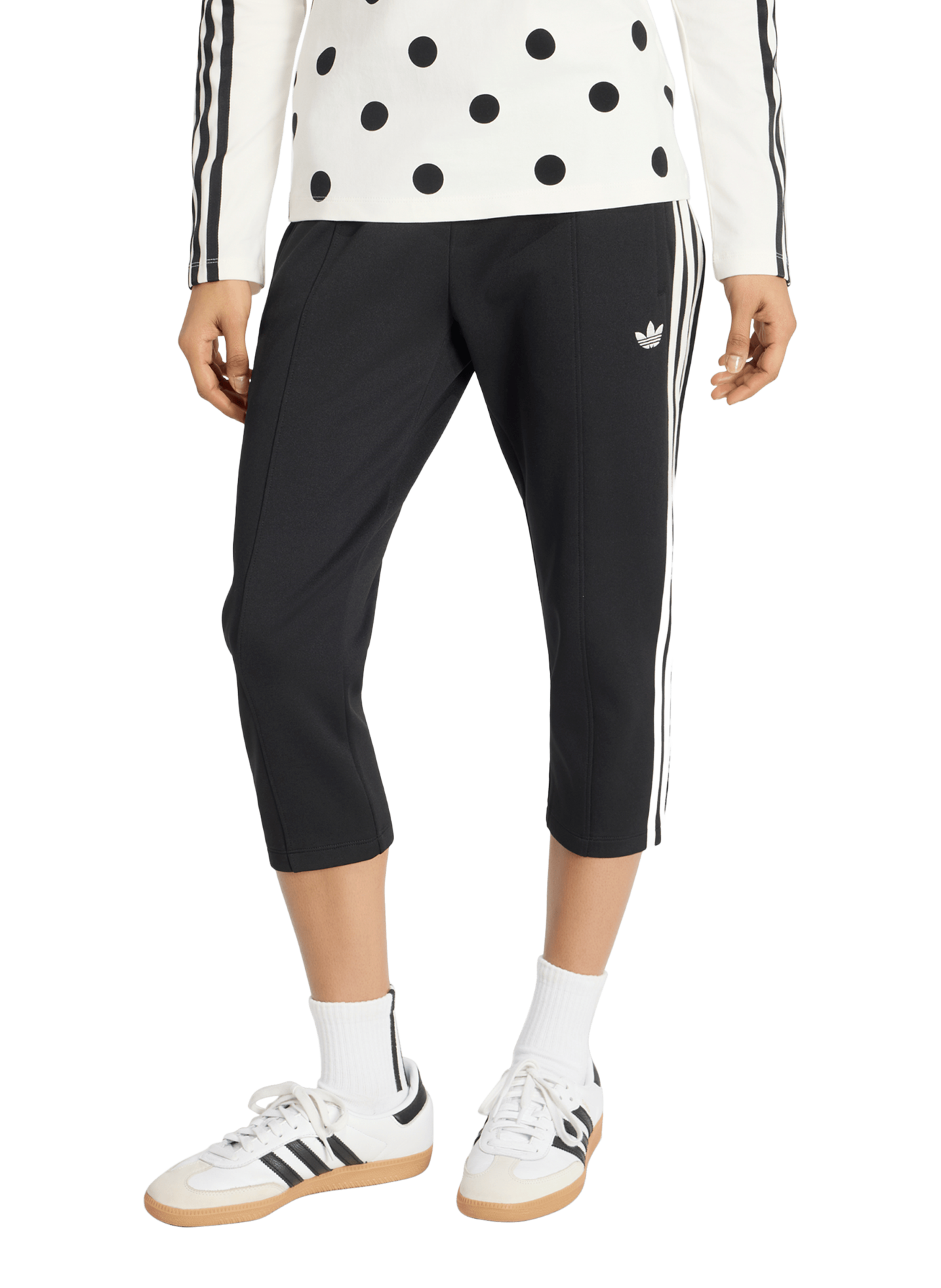 Pantacourt de survêtement en coton mélangé ADIDAS Noir