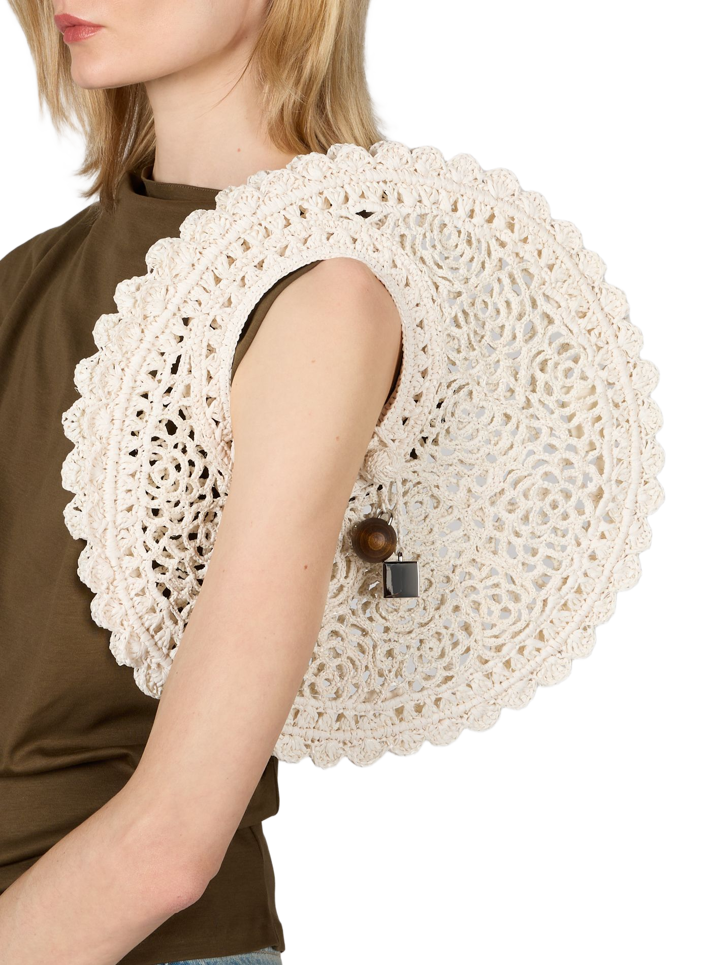 Le Petit Rond Spiaggia raffia handbag JACQUEMUS White