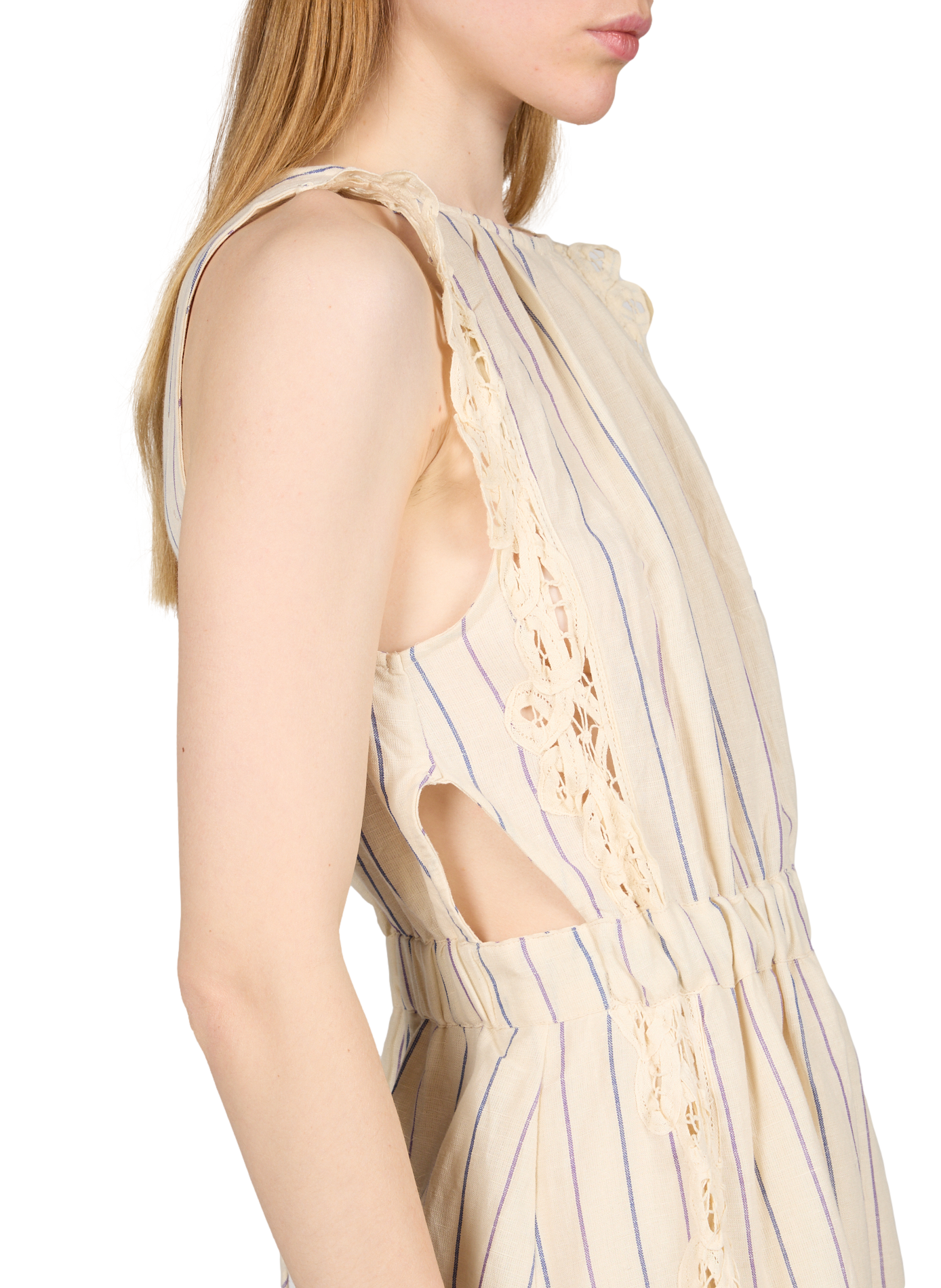 Ariane long dress in cotton and linen LOUISE MISHA White