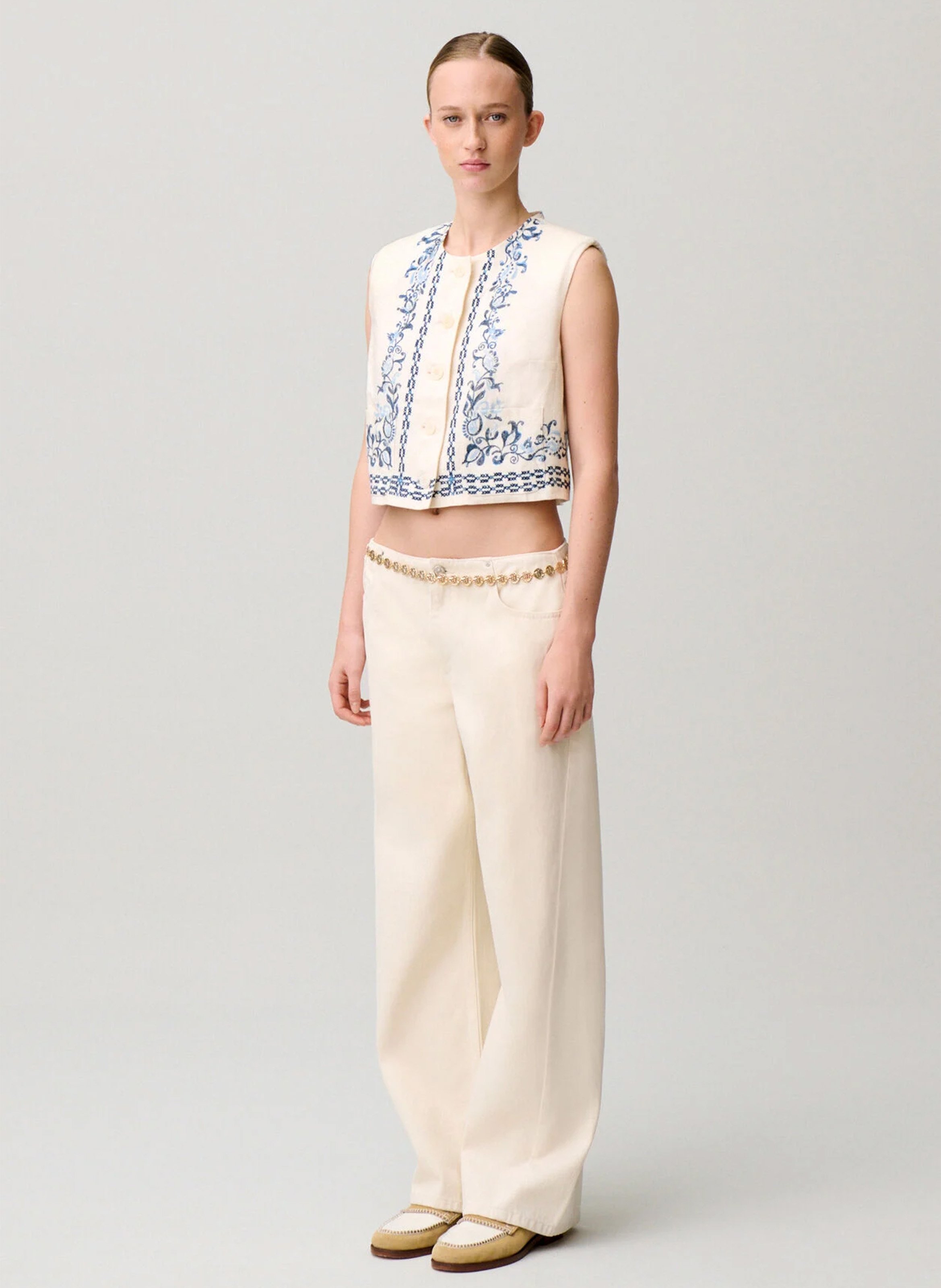 Veste courte sans manches imprimée CLAUDIE PIERLOT Multicolore