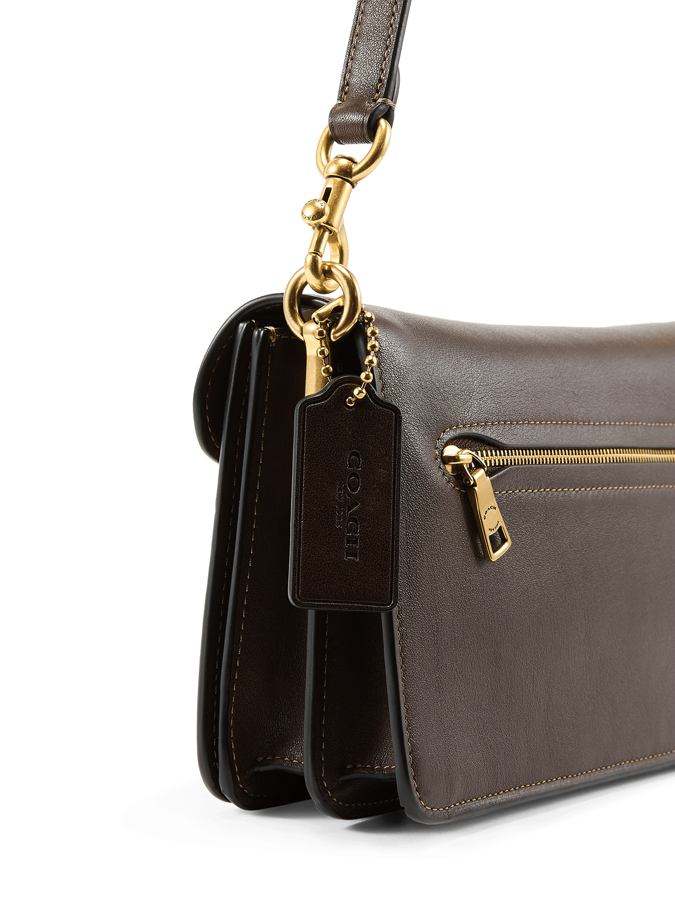 Sac bandoulière en cuir COACH Marron