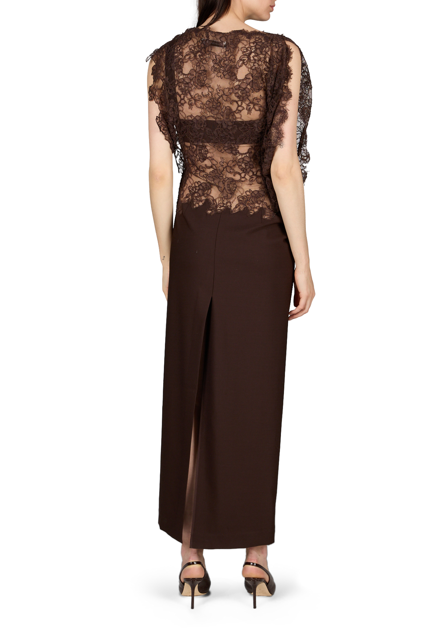 Mahara lace floral dress CHRISTOPHER ESBER Brown
