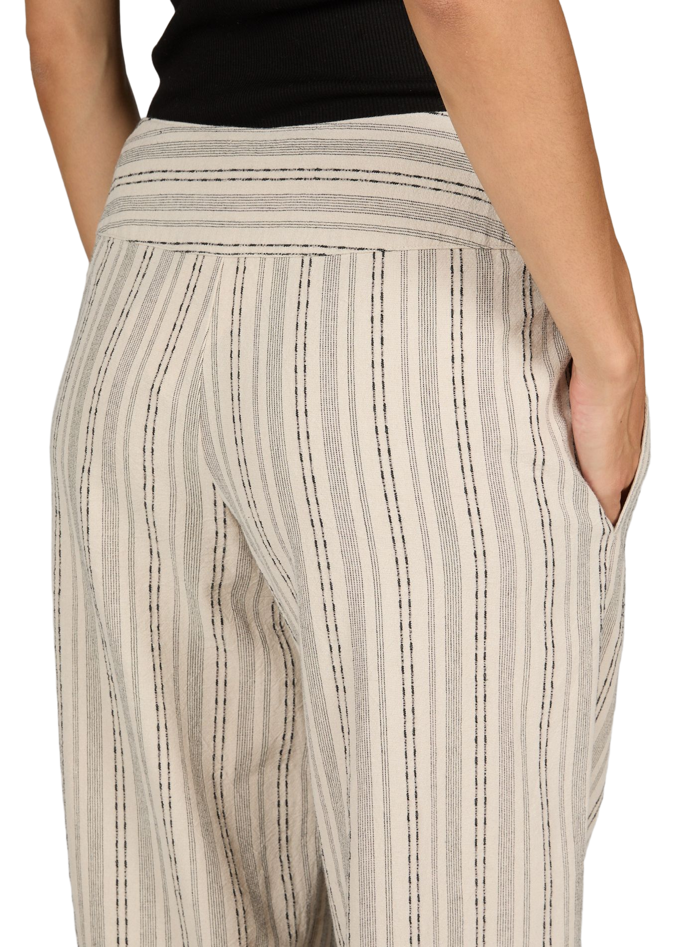 Pantalon droit rayé Tsflora TOPSHOP Beige