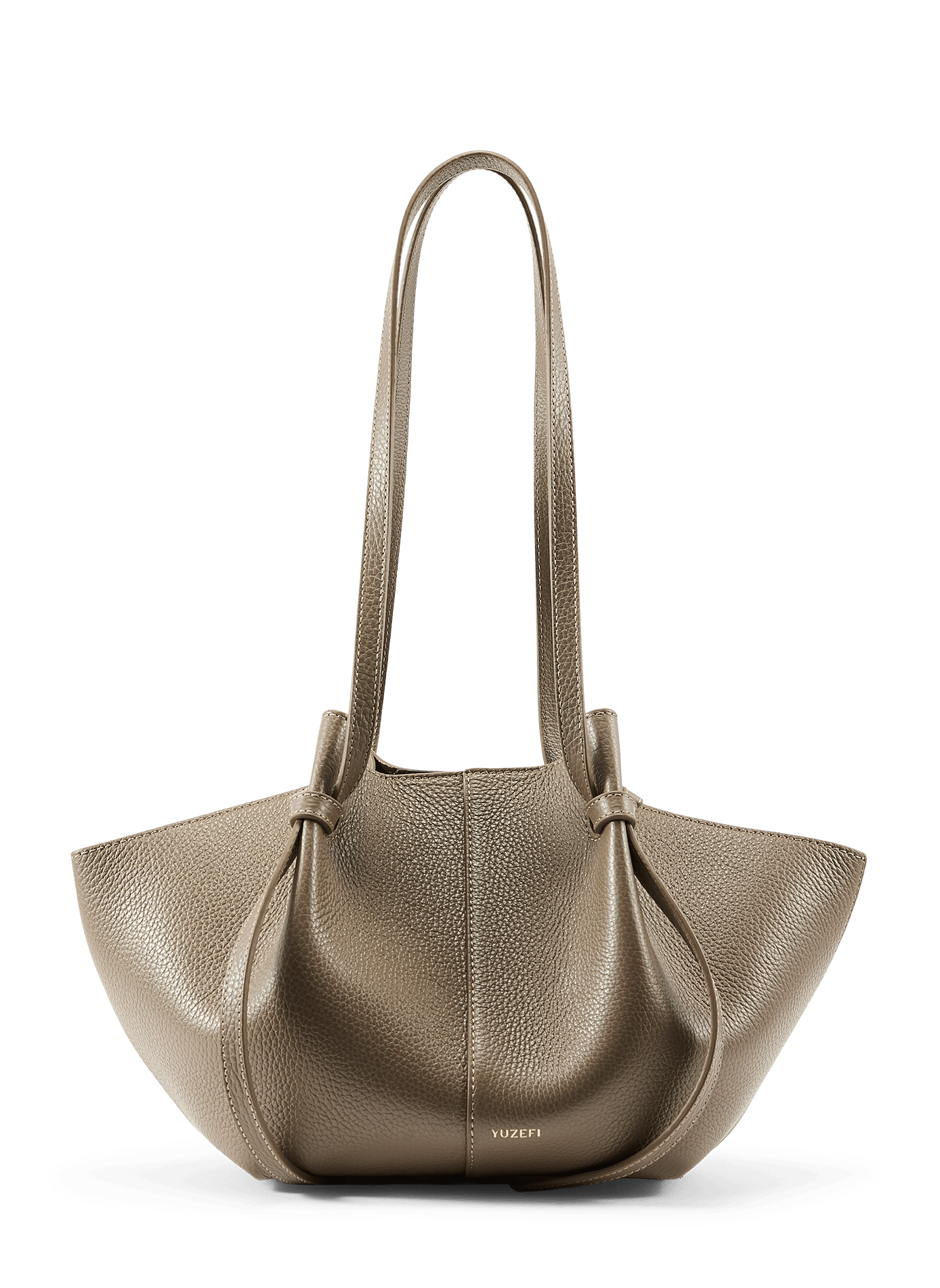 Leather baguette bag YUZEFI Beige