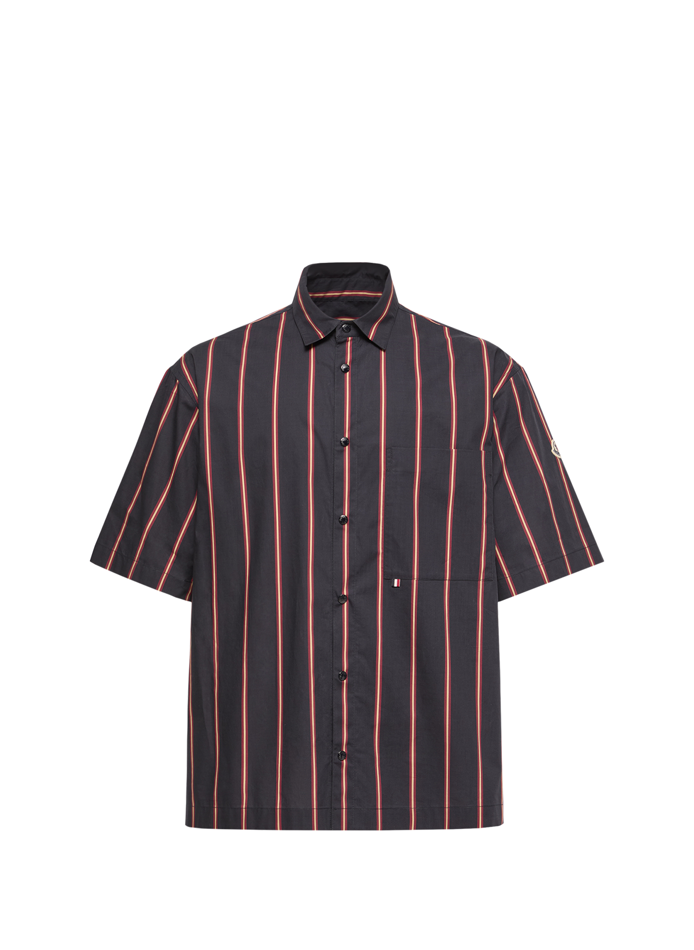 Camicia a righe a maniche corte in cotone MONCLER Multicolore
