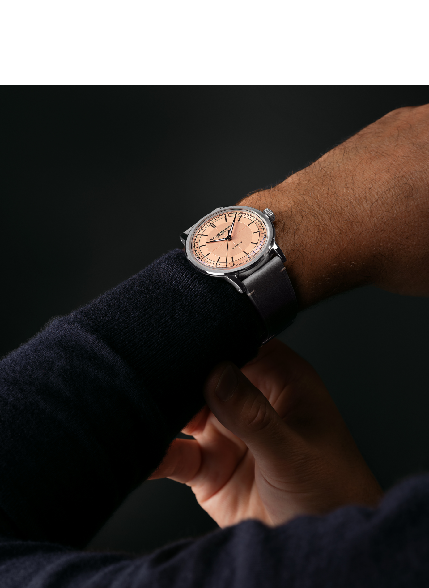 Montre automatique Millesime Central Seconds en cuir RAYMOND WEIL Rose