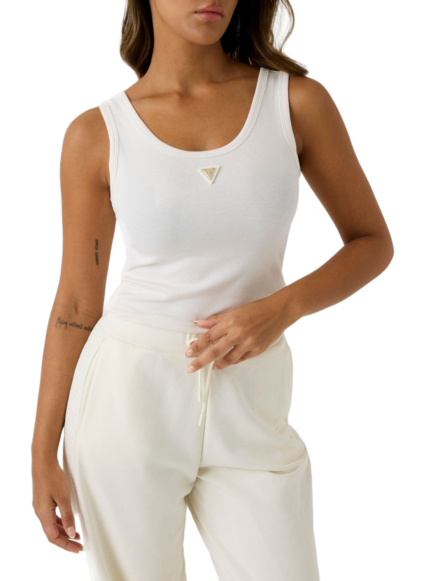 Rundhalsausschnitt Tanktop GUESS Beige