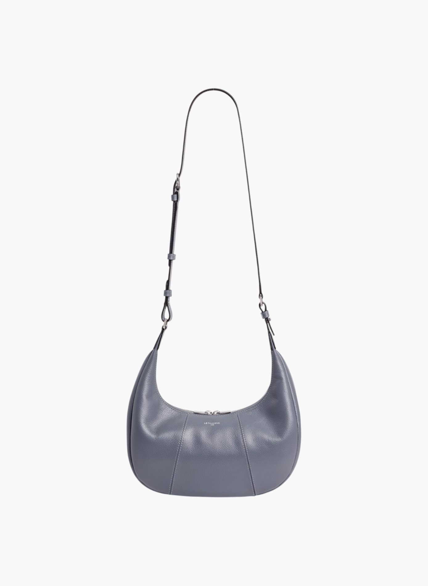 Petit sac hobo juliette en cuir grainé LE TANNEUR Bleu