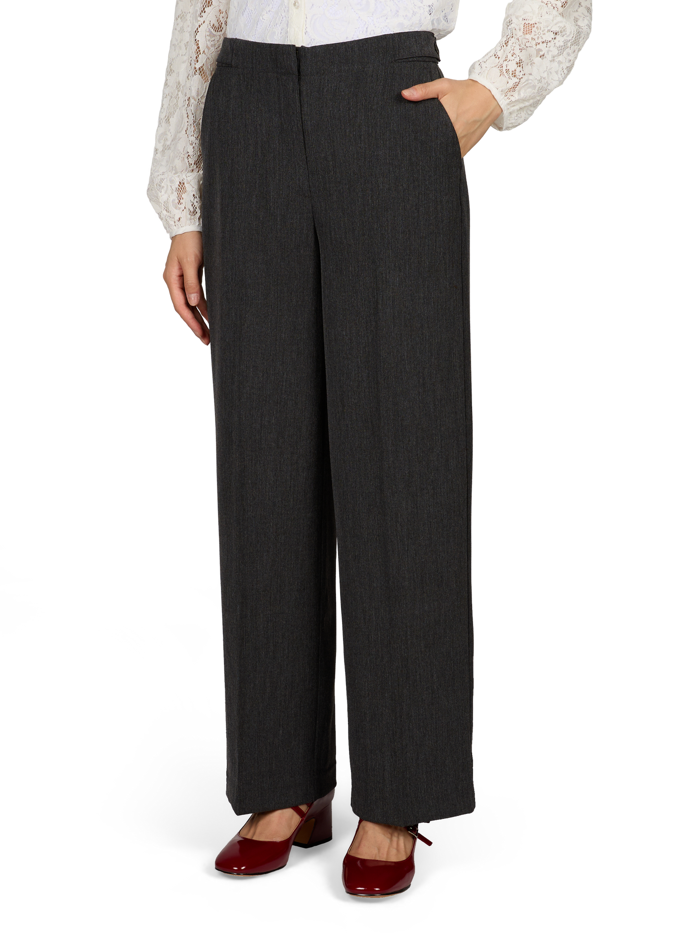 Pantalon tailleur droit uni OBJECT Noir