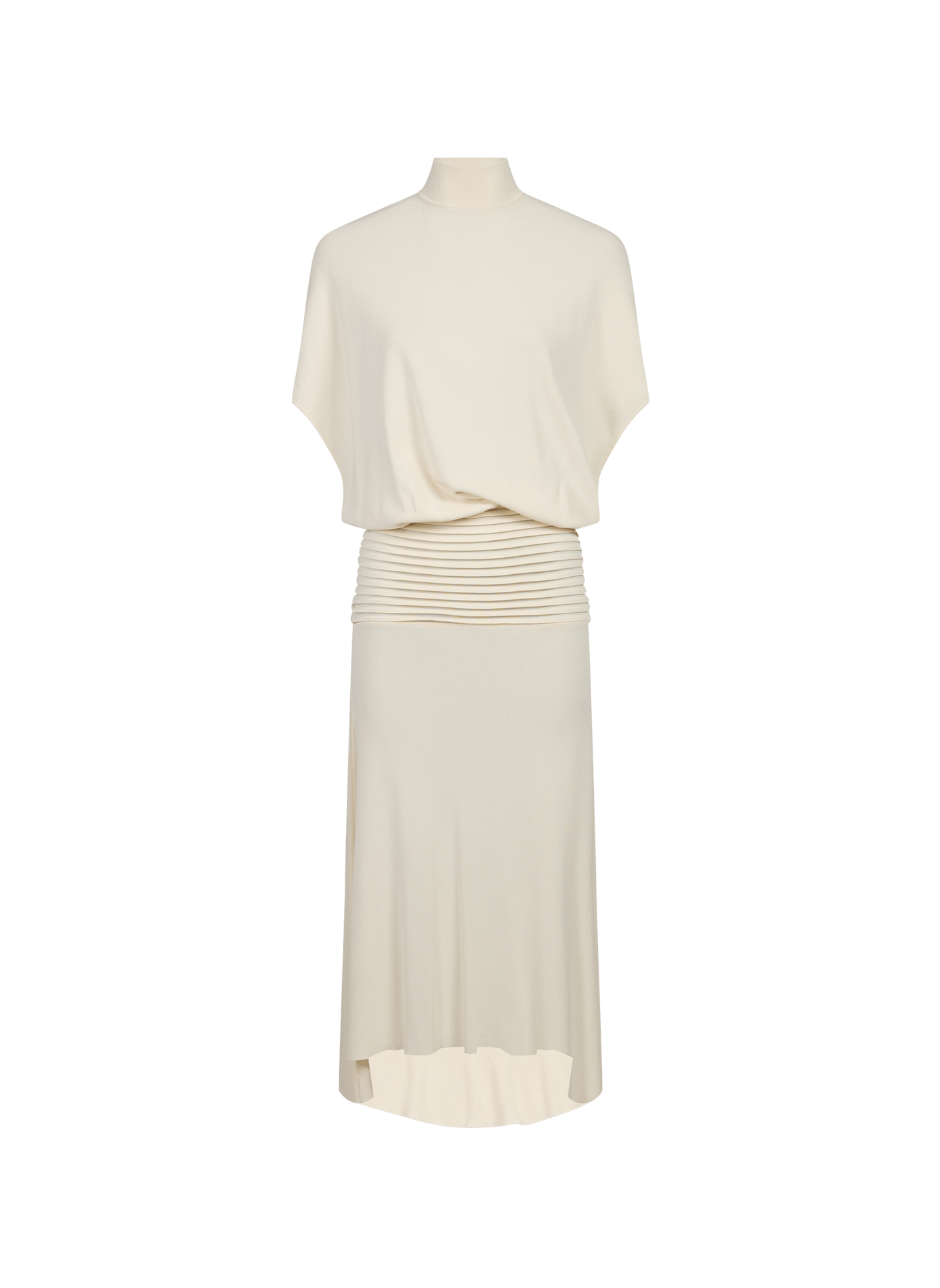 Langes Kleid mit geraffter Taille ARAKII Weiss