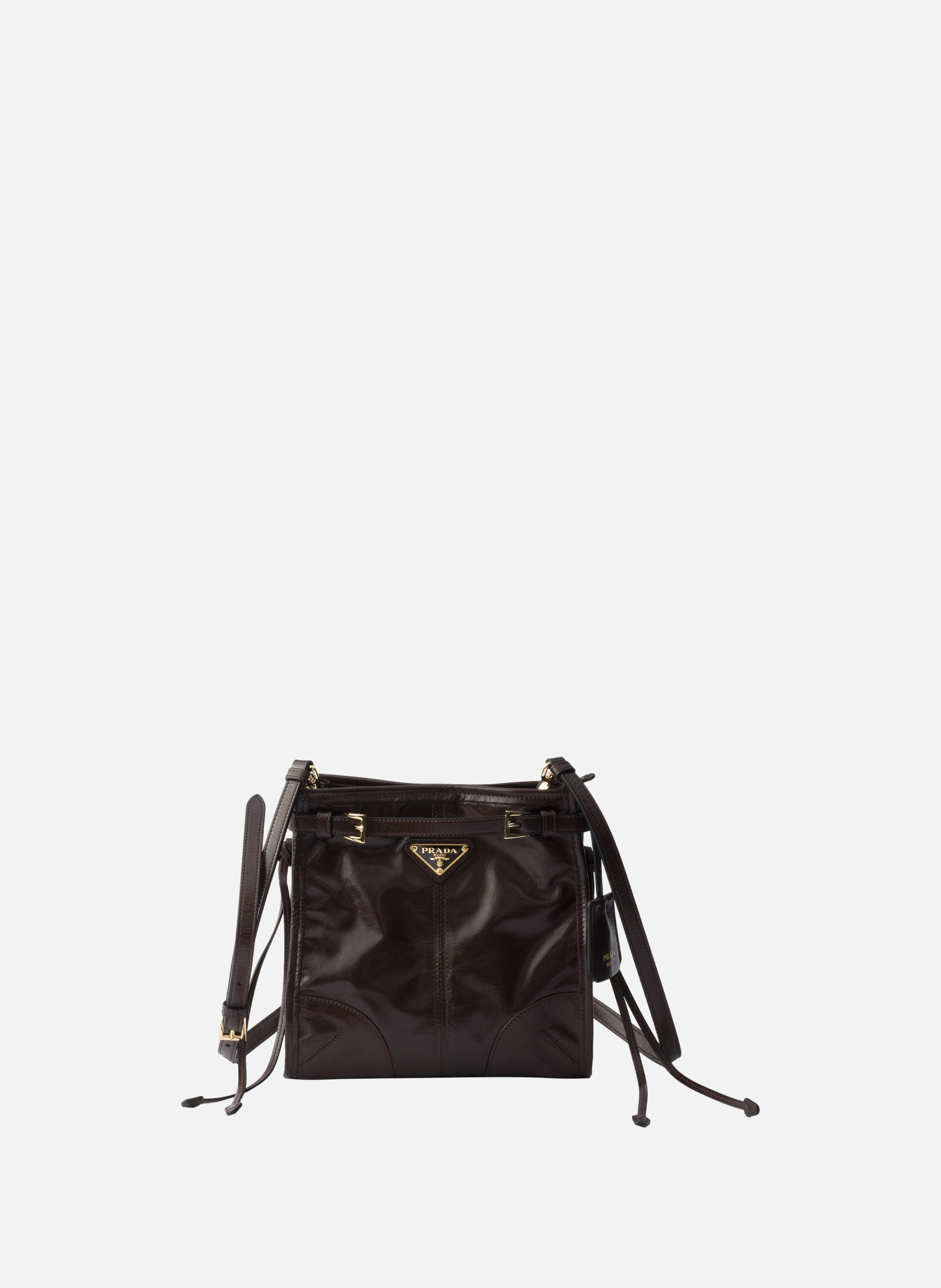 Mini sac porté épaule prada bonnie en cuir PRADA Marron