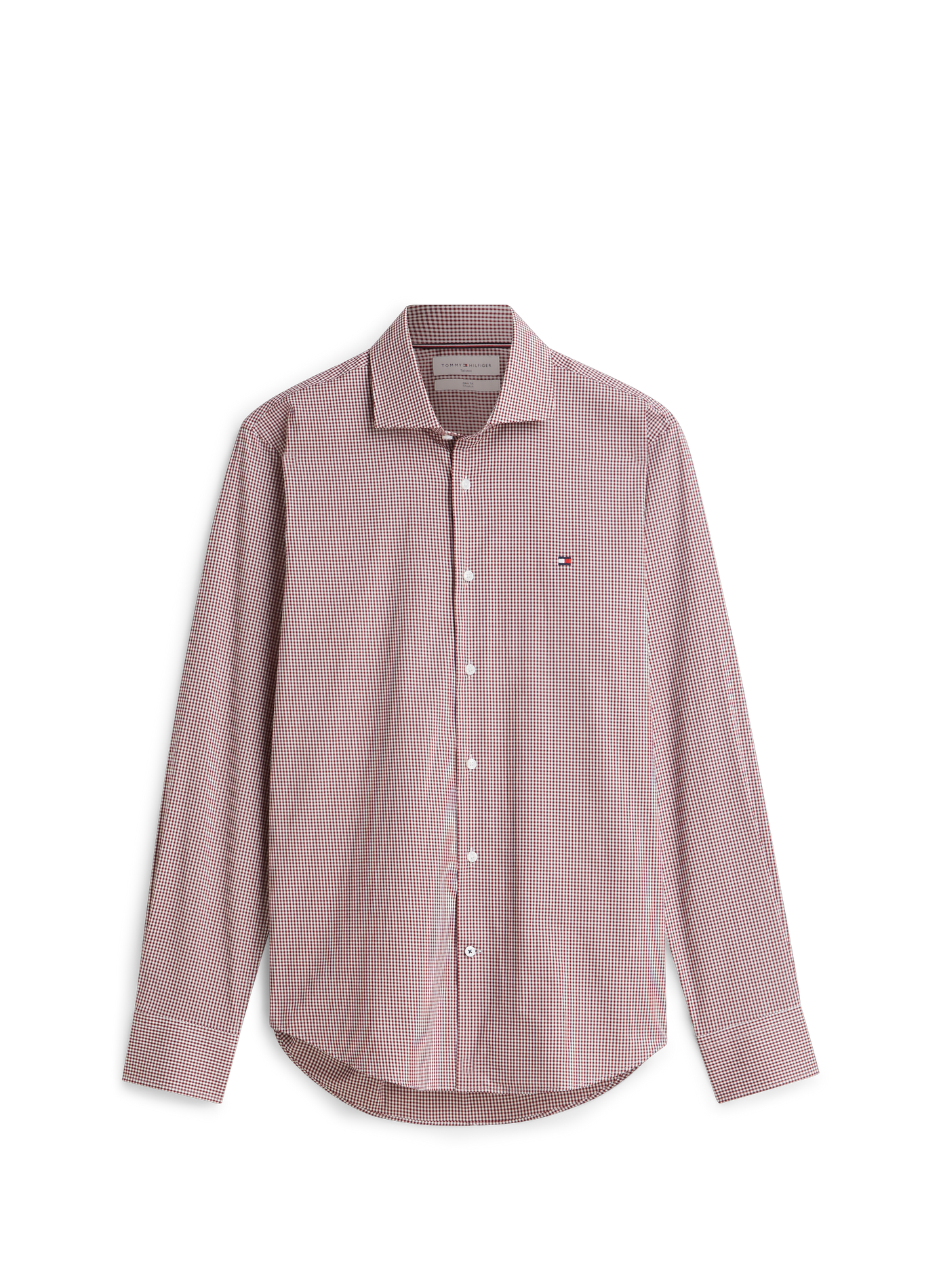 Straight shirt in blended organic cotton TOMMY HILFIGER Red