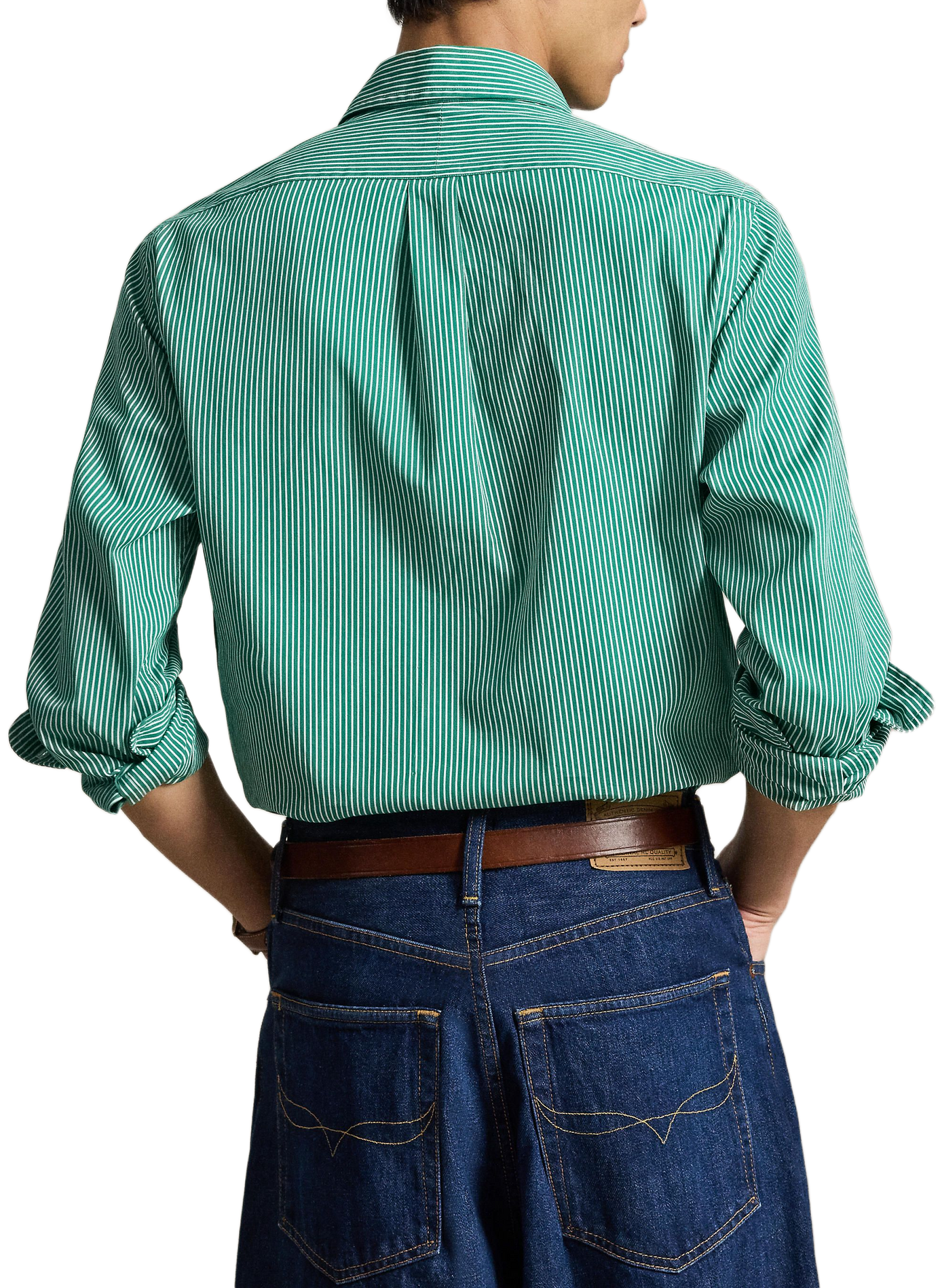 Straight striped cotton shirt POLO RALPH LAUREN Green