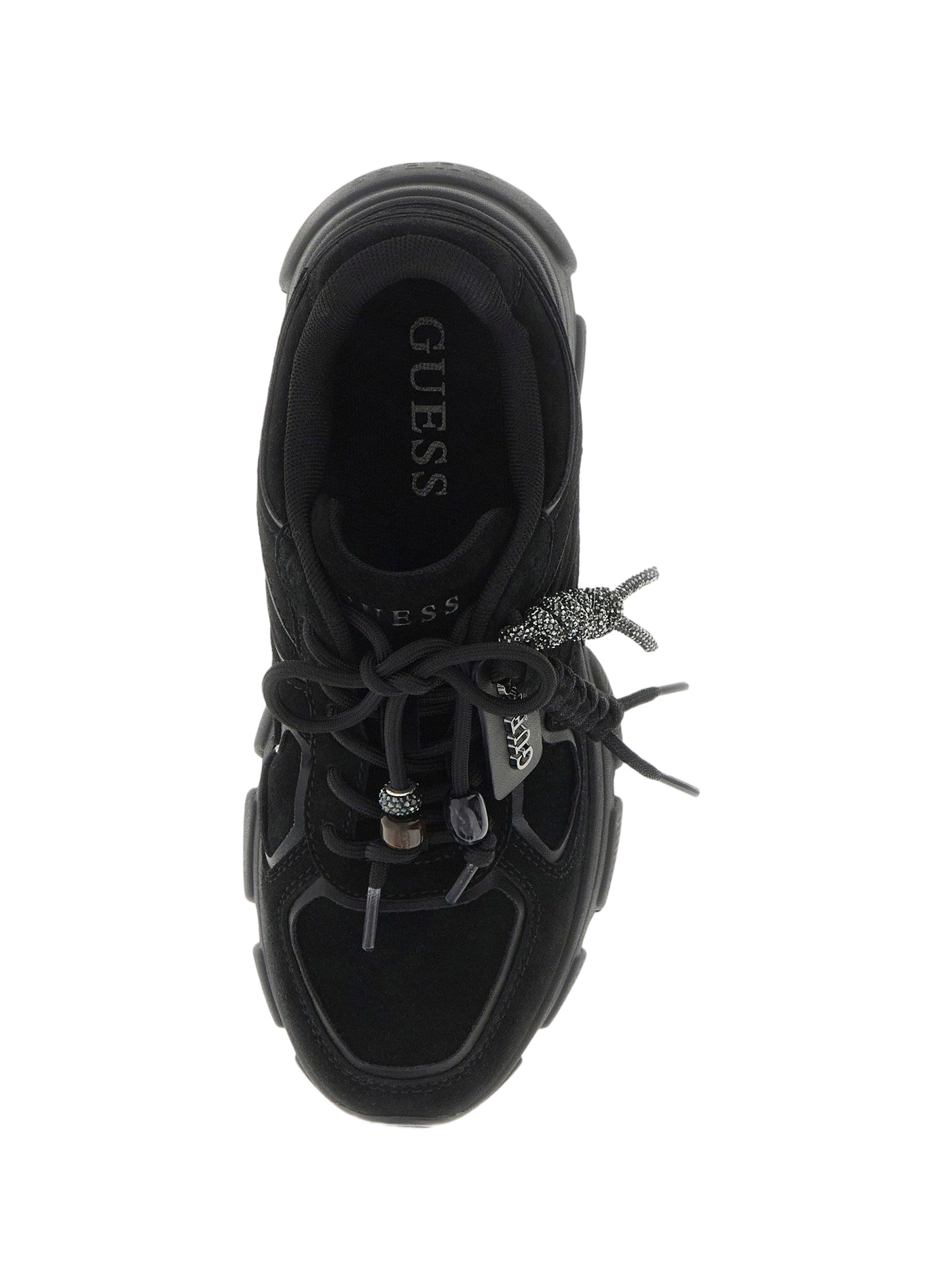 Baskets à lacets en cuir GUESS Noir