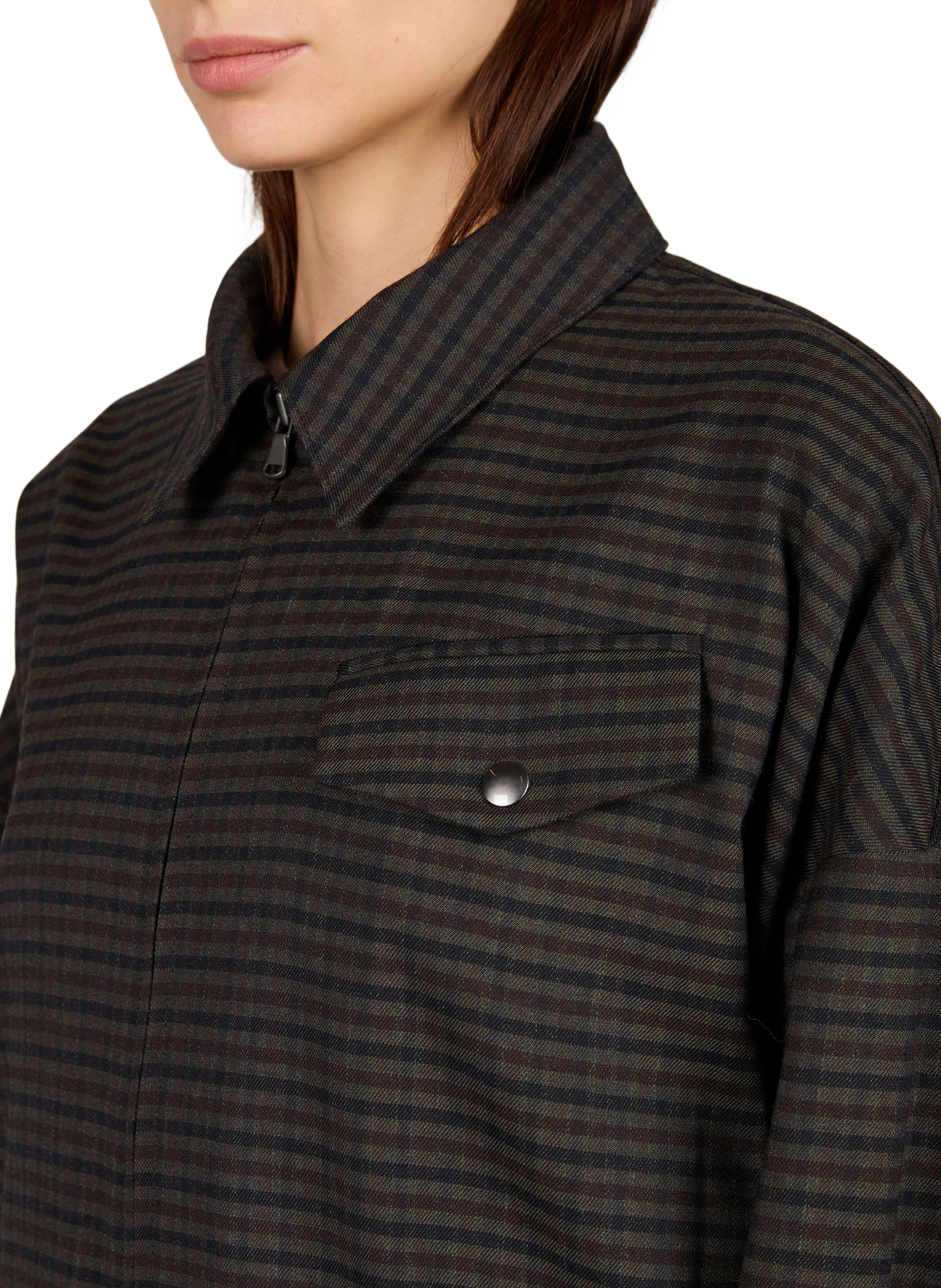 Oversized Zip-up Jacket TIBI Grey