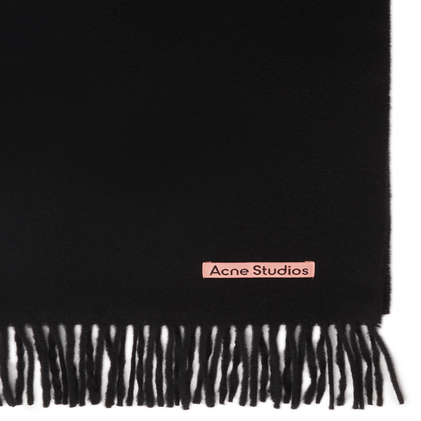 Acne Studios Fringed Cashmere Scarf In Black