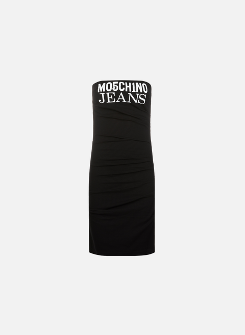 فستان قصير بشعار أسود من MOSCHINO JEANS 
