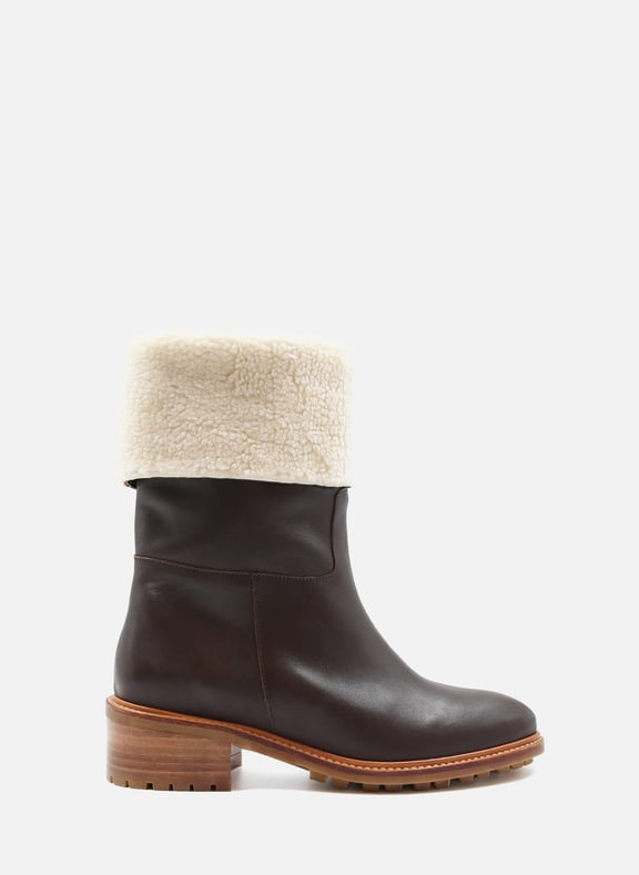 Bottes fourrées cuir lisse Marron by JULES & JENN JULES & JENN Bottes fourrées cuir lisse Marron