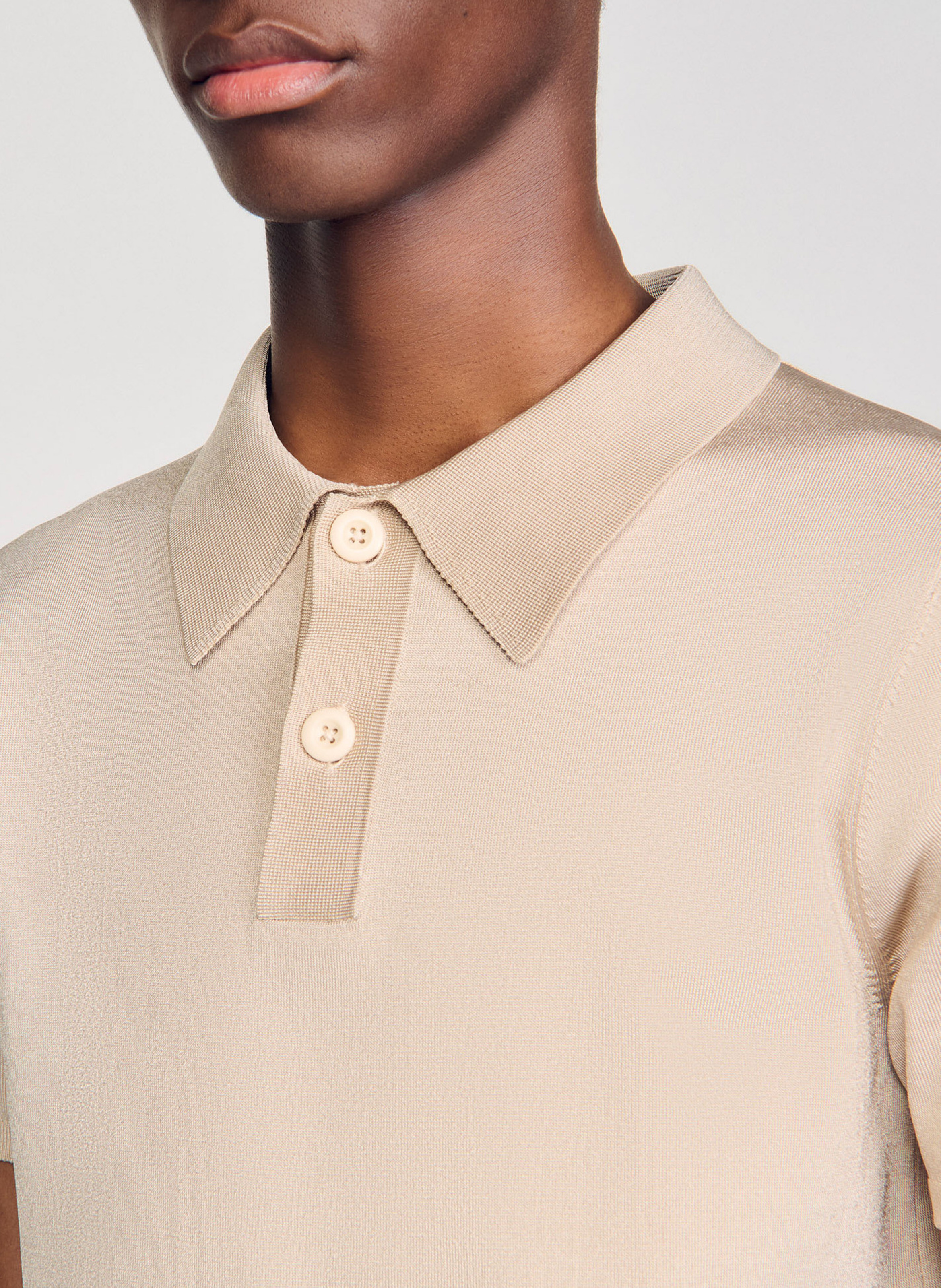 Polo regular fit SANDRO Blanc