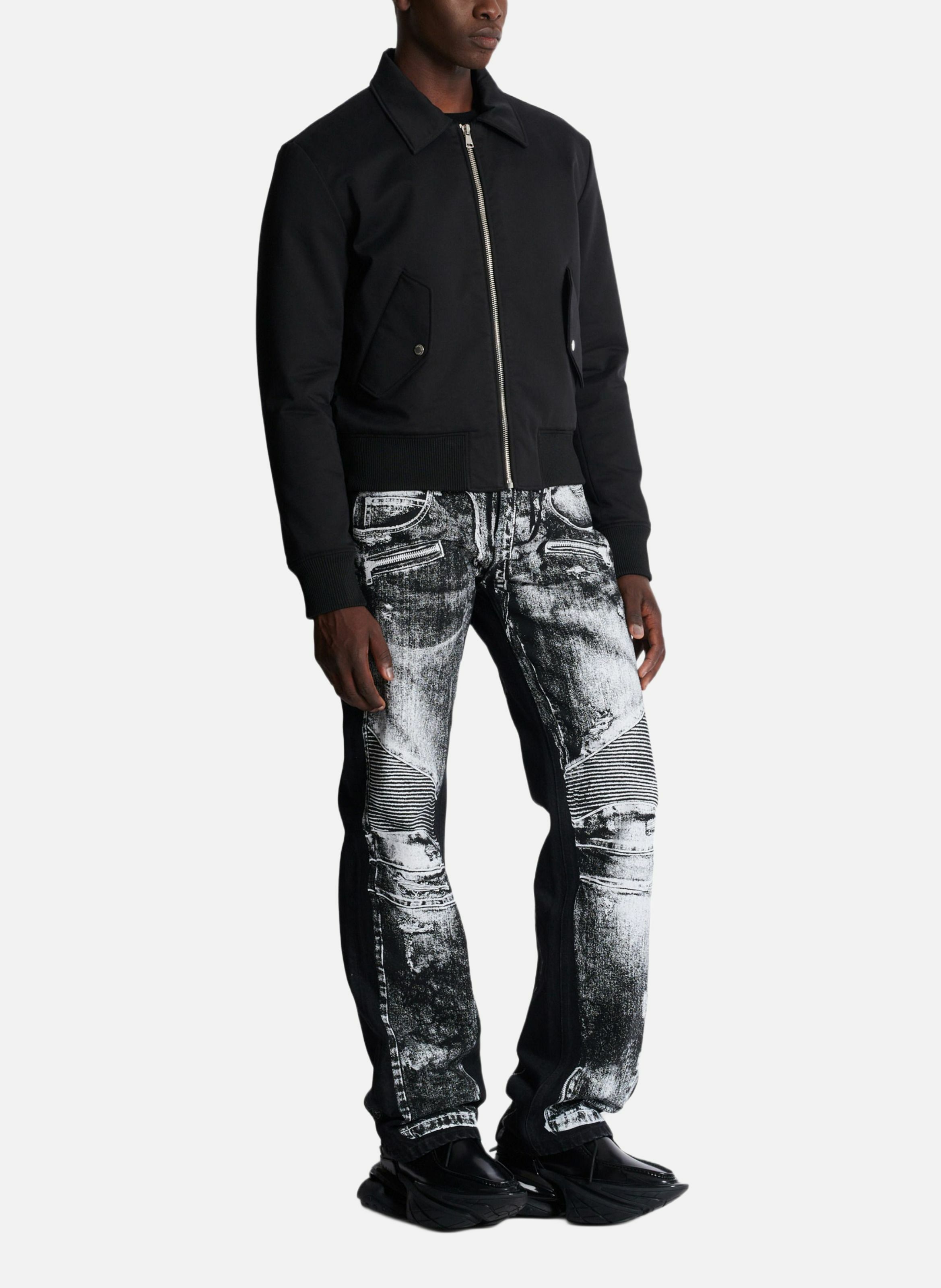 Bomber en coton à logo balmain vintage BALMAIN Noir