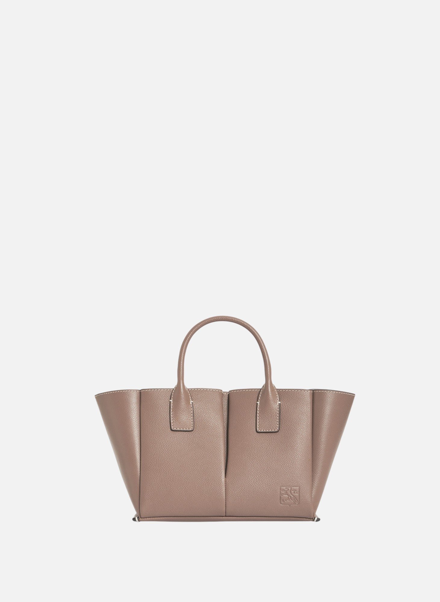 Petit sac à main elena en cuir grainé LE TANNEUR Gris