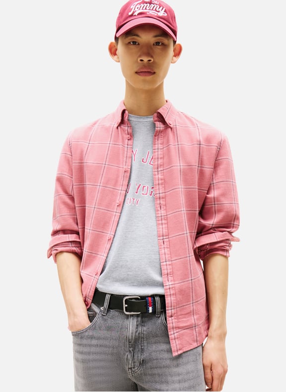 Chemise droite à carreaux en coton Rose by TOMMY HILFIGER TOMMY HILFIGER Chemise droite à carreaux en coton Rose
