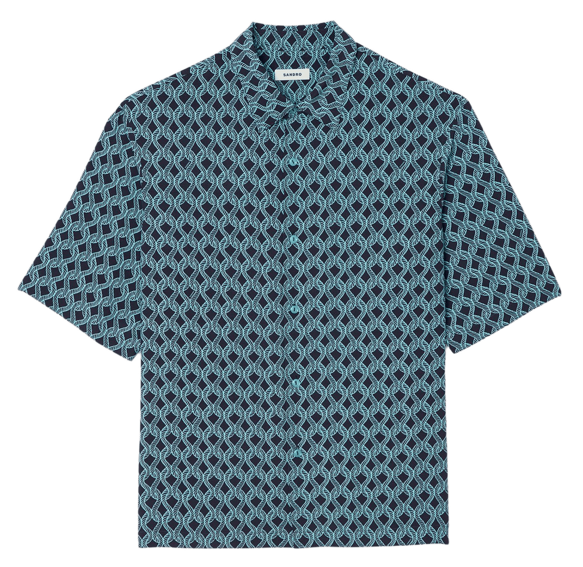 Chemise col classique imprimé SANDRO Bleu
