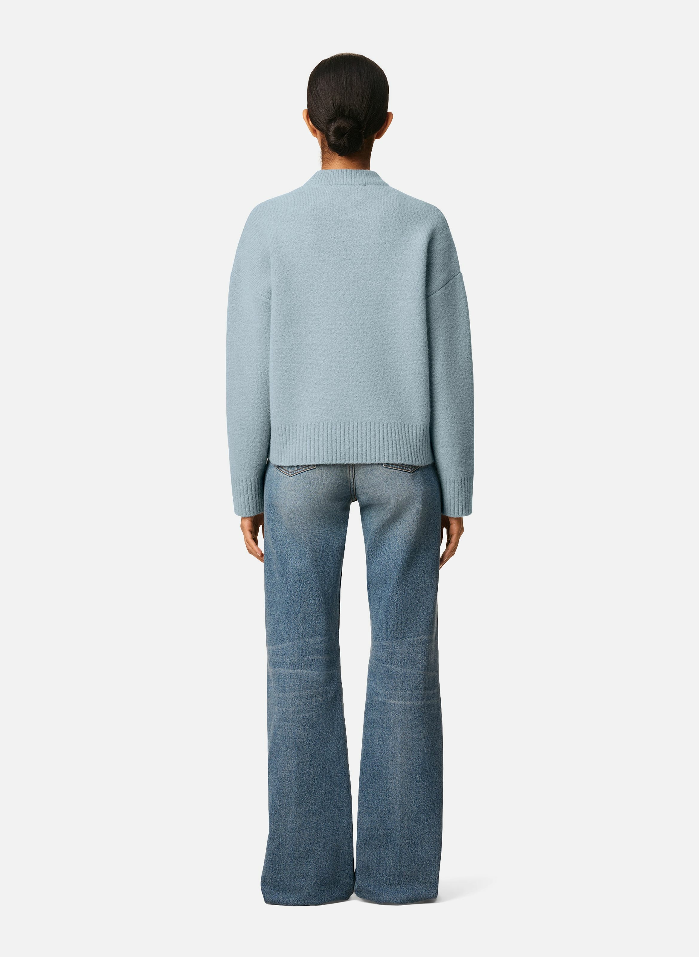 Pull col rond ami de coeur en alpaga unisexe AMI PARIS Bleu