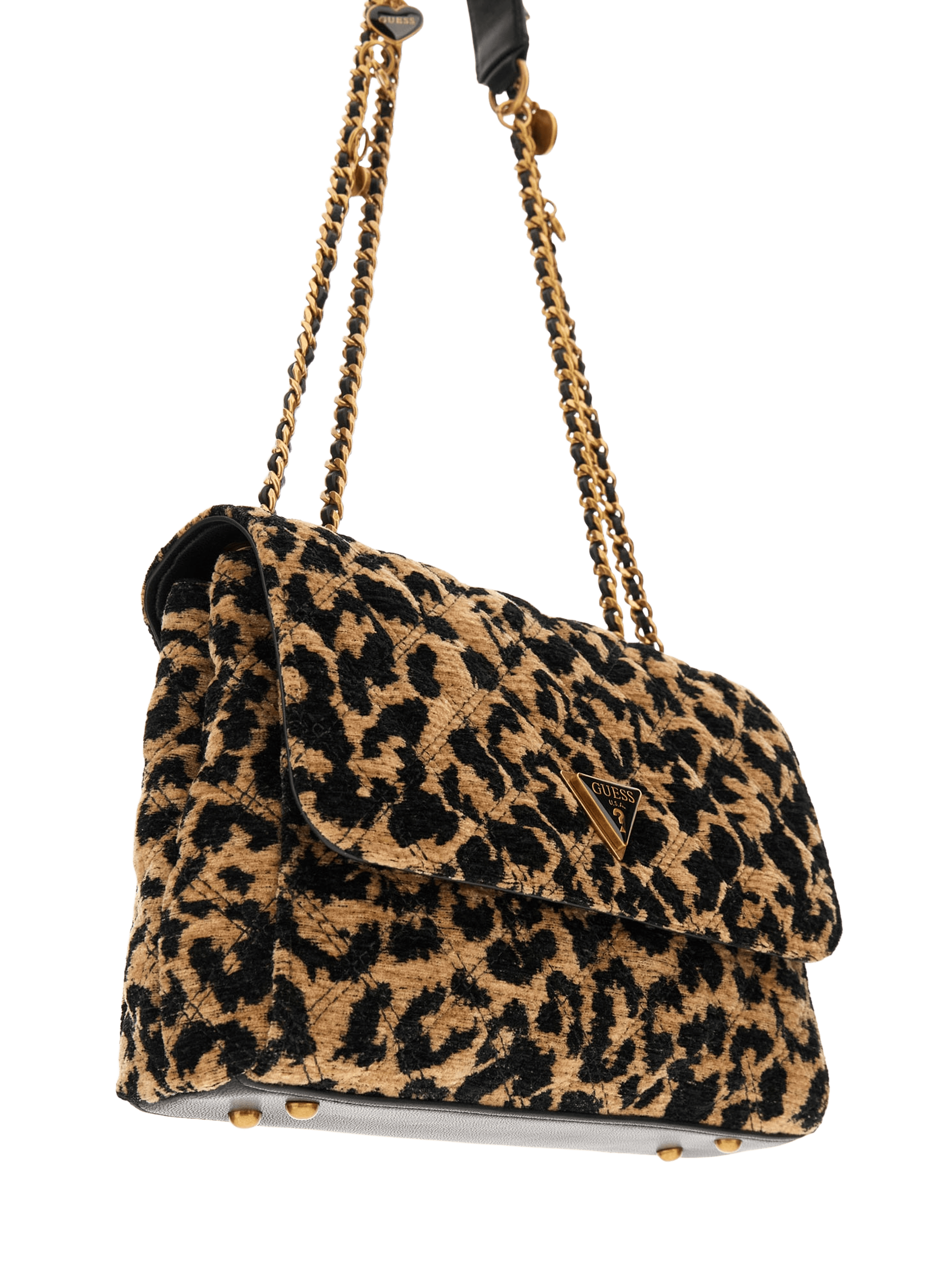 Velvet shoulder bag GUESS Multicolour