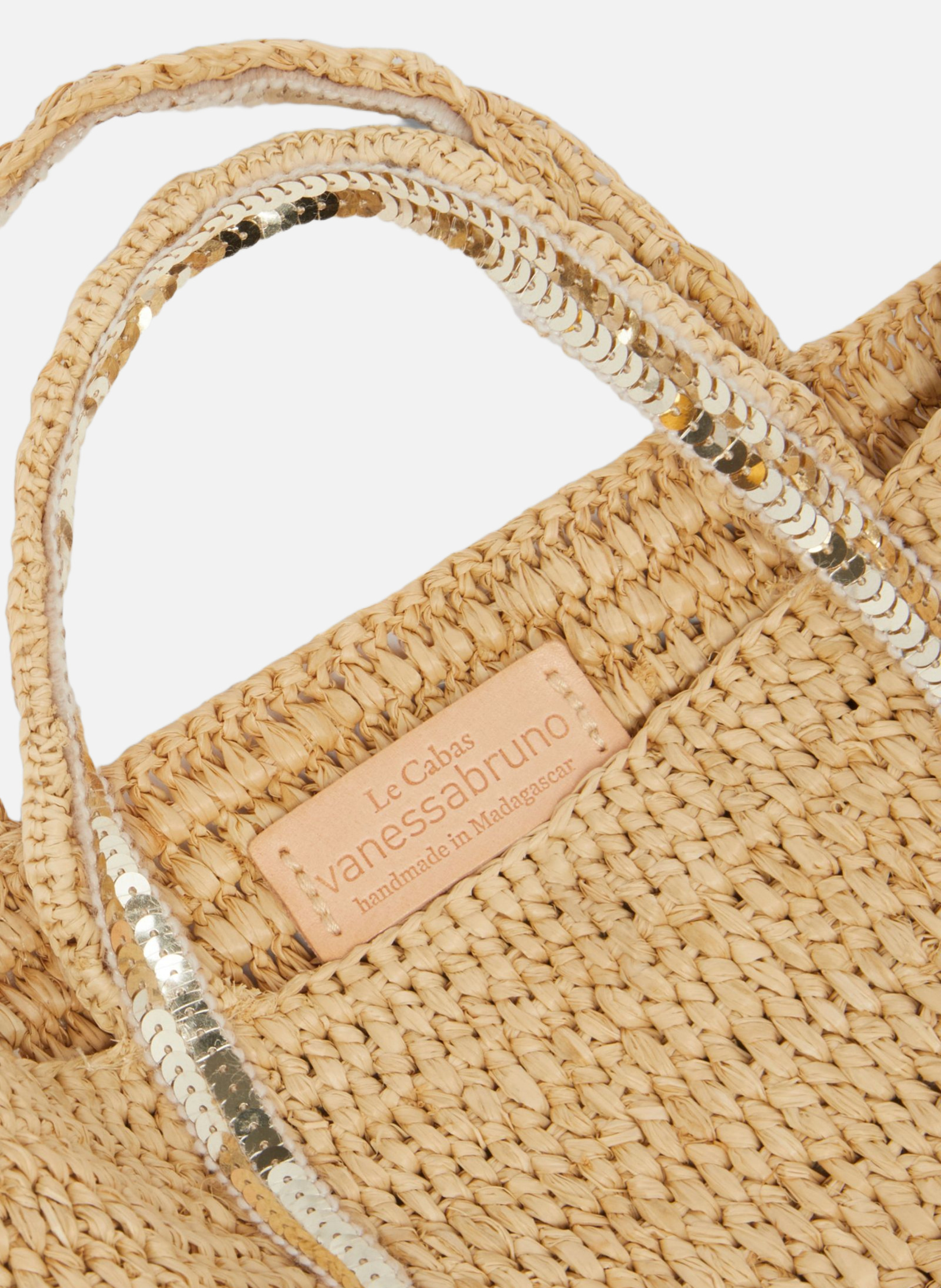 Cabas XS En Raphia et Sequins Or VANESSA BRUNO Doré