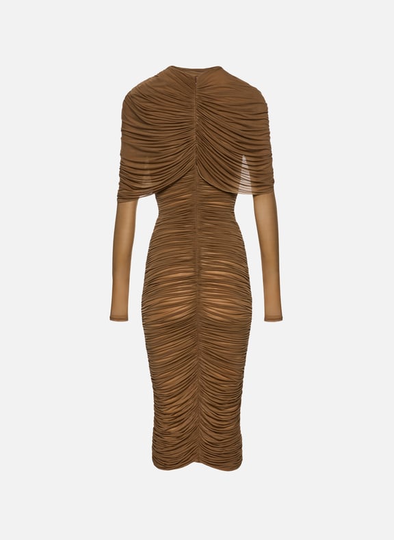 Robe midi drapée Beige by MAGDA BUTRYM MAGDA BUTRYM Robe midi drapée Beige