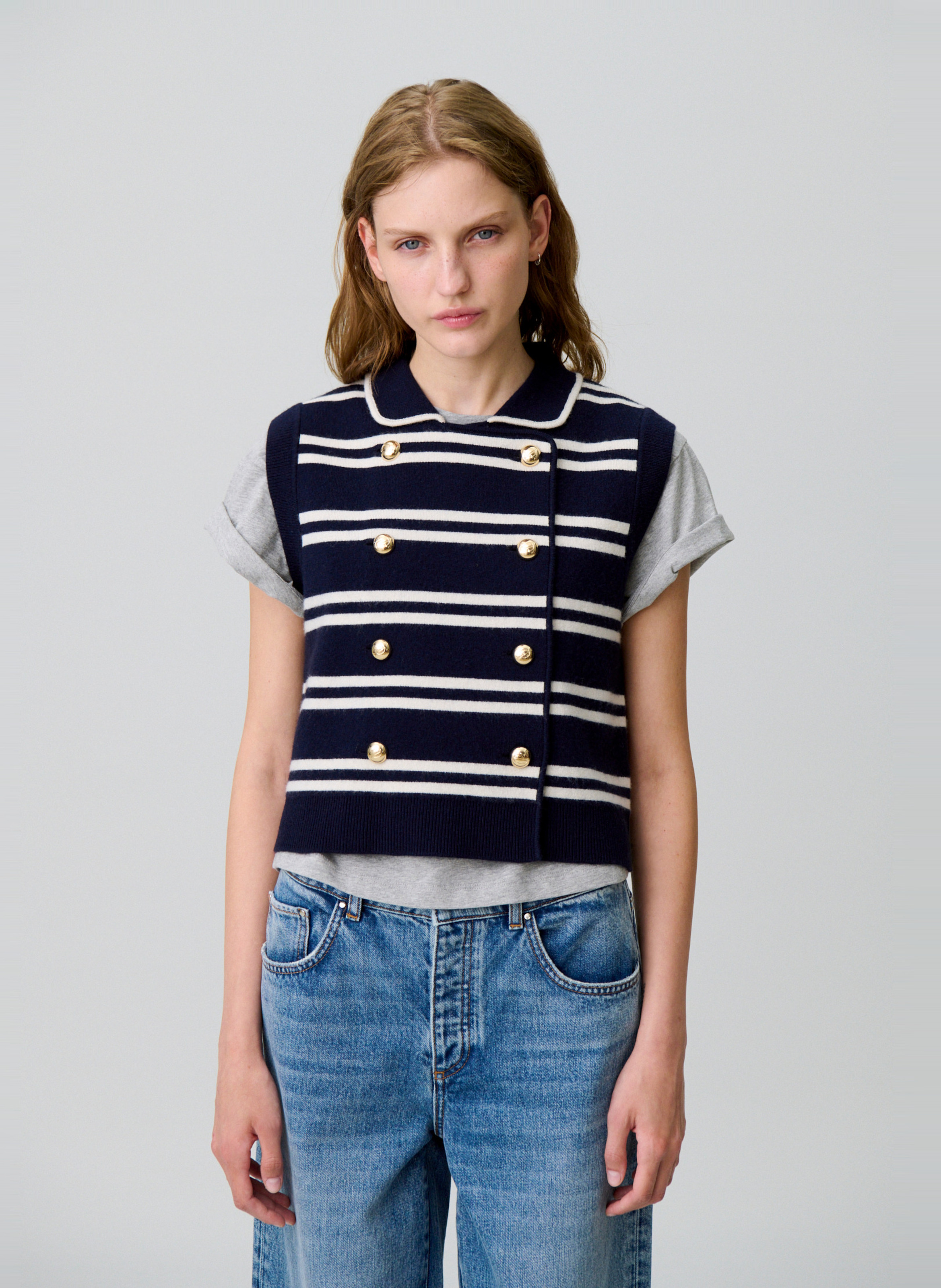 Cardigan col claudine en laine mélangée majacquie CLAUDIE PIERLOT Multicolore