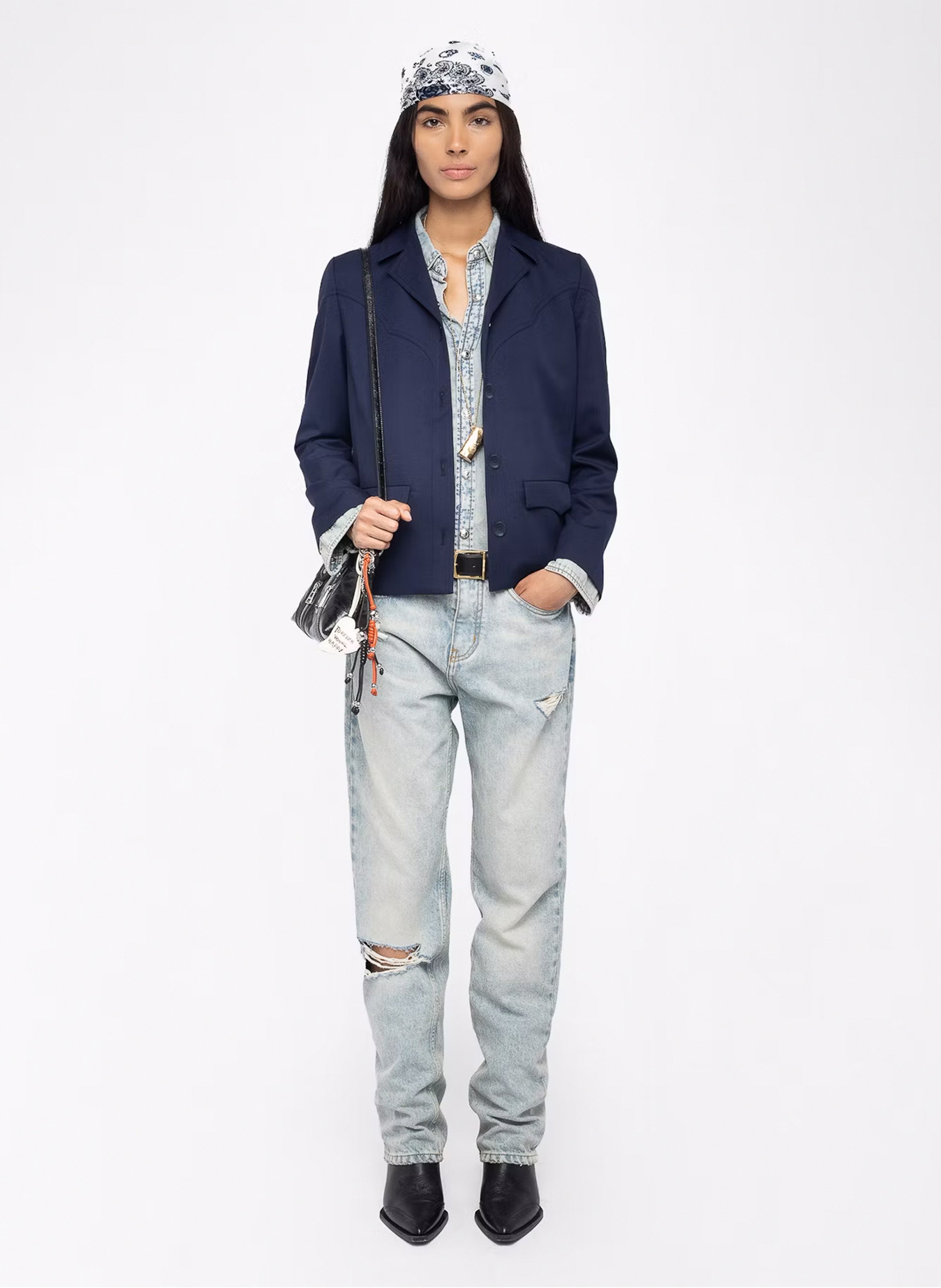 Blouson col tailleur lara ZADIG&VOLTAIRE Bleu