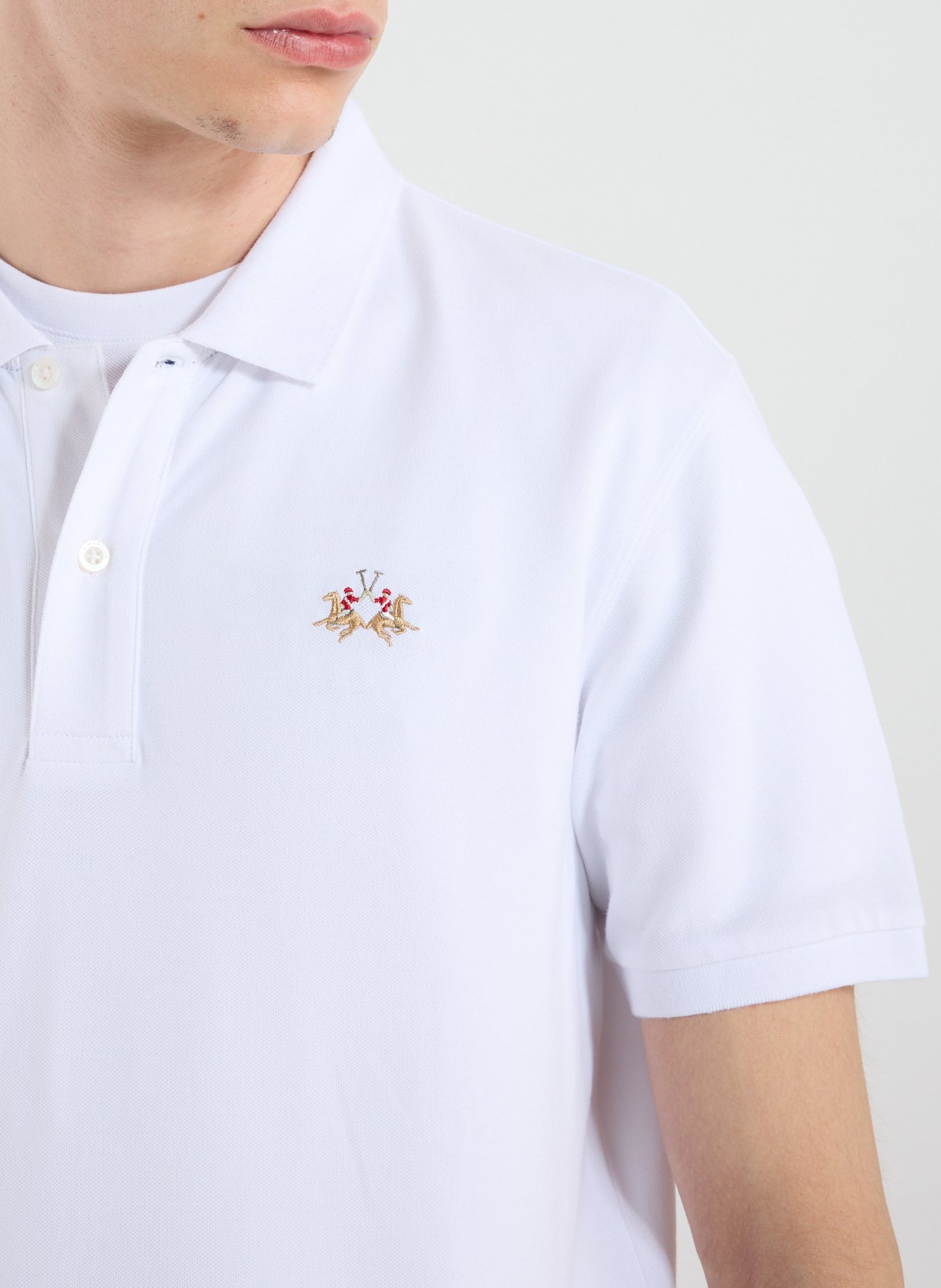 Polo en coton mélangé LA MARTINA Blanc