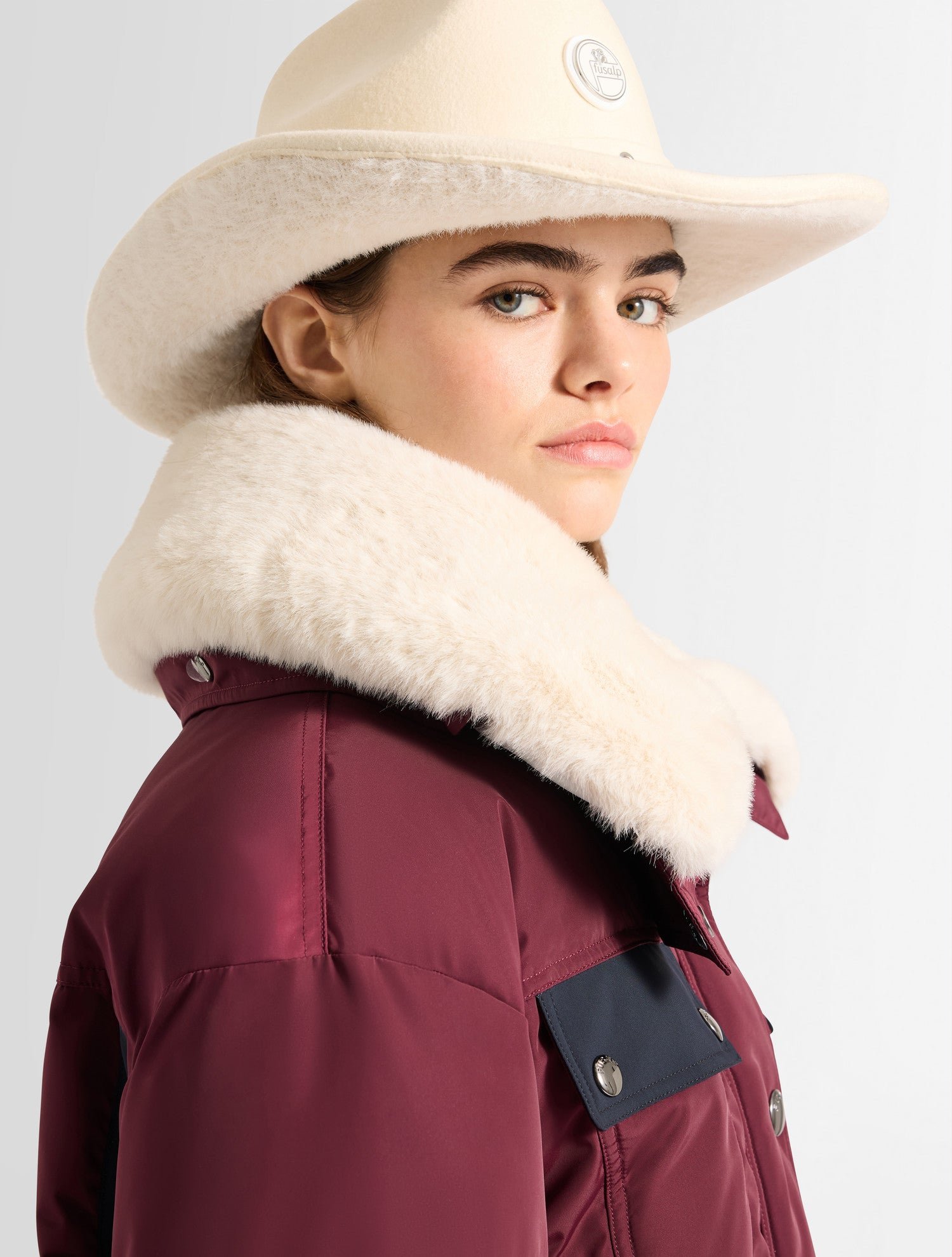 Blouson de ski lakki col panneau côtés FUSALP Rouge