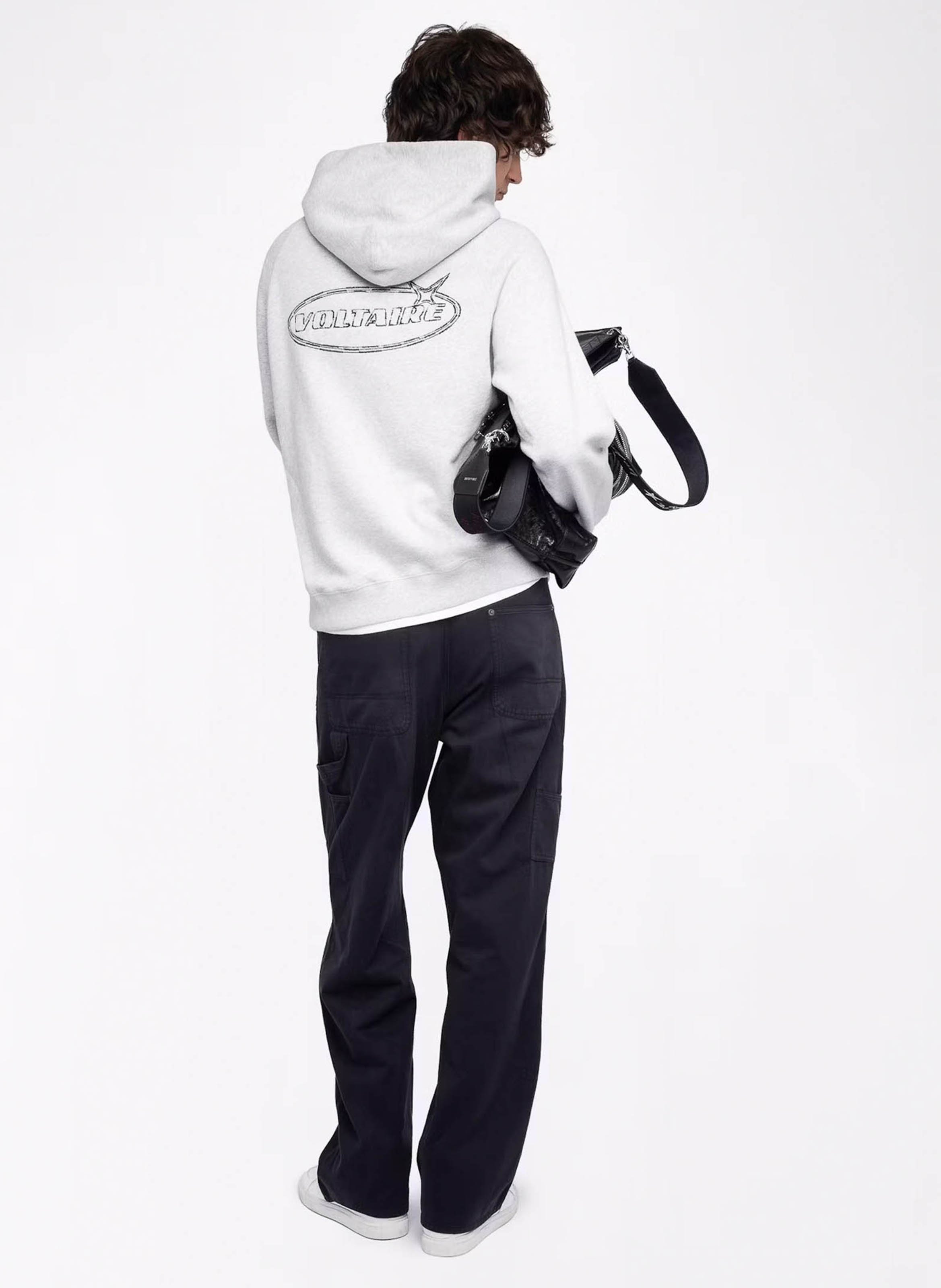 Sweat à capuche droit en coton georgio ZADIG&VOLTAIRE Gris