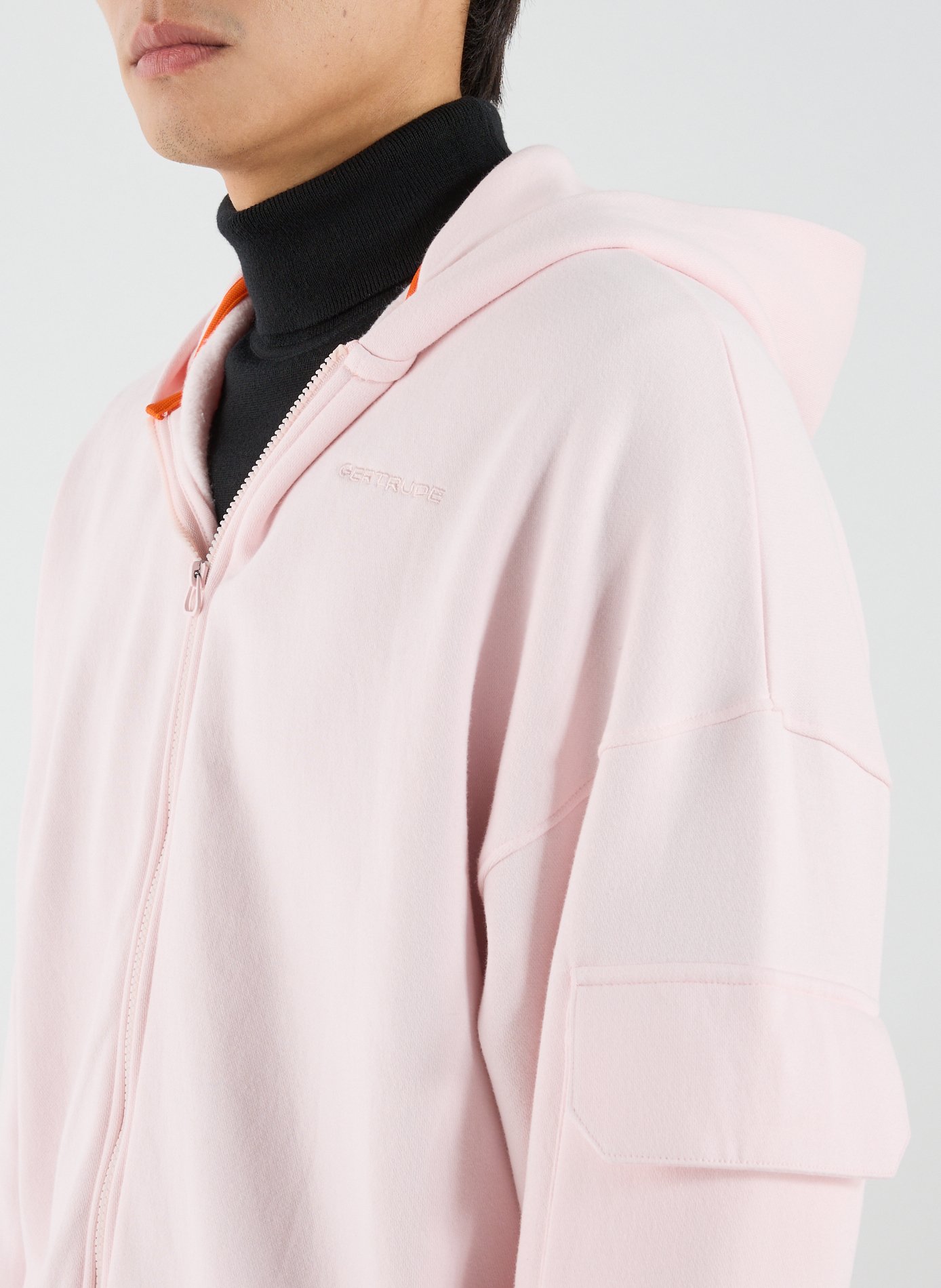 Sweat zippé à capuche en coton mélangé GERTRUDE ET GASTON Rose