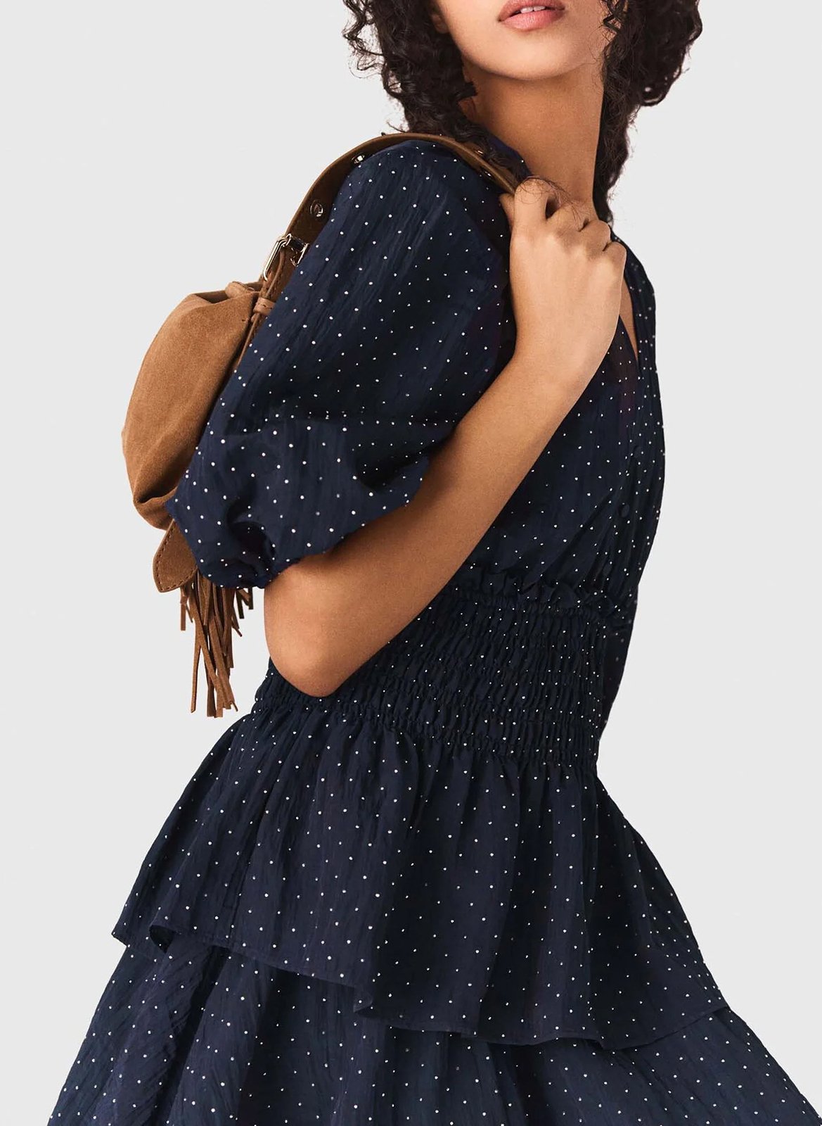 Robe courte col v MAJE Bleu