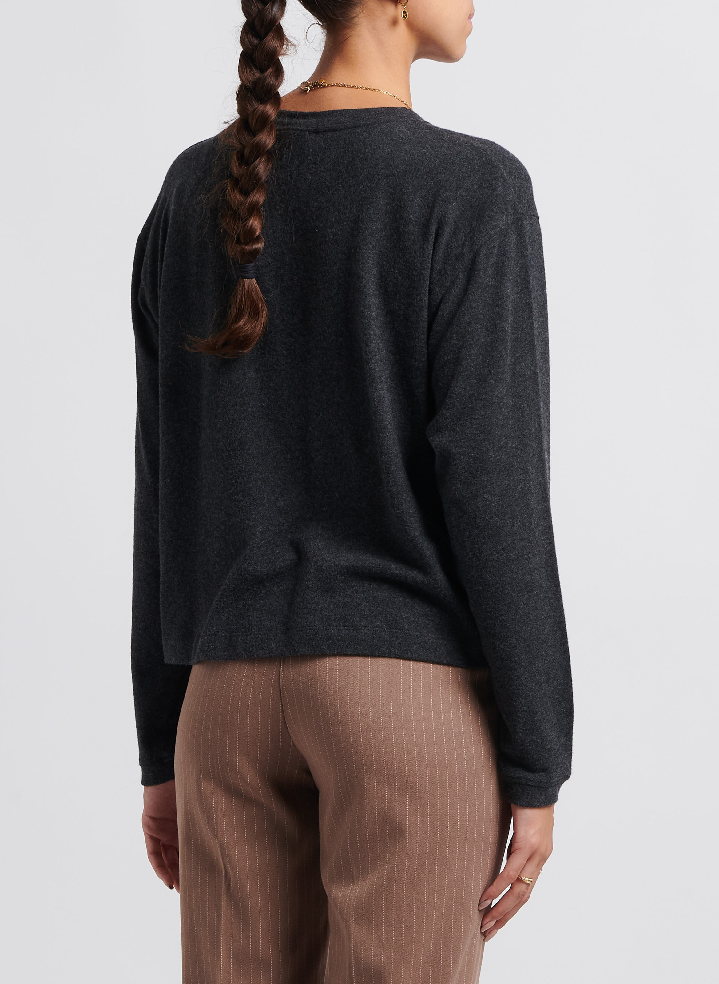 Pull col rond en coton mélangé ypawood AMERICAN VINTAGE Noir