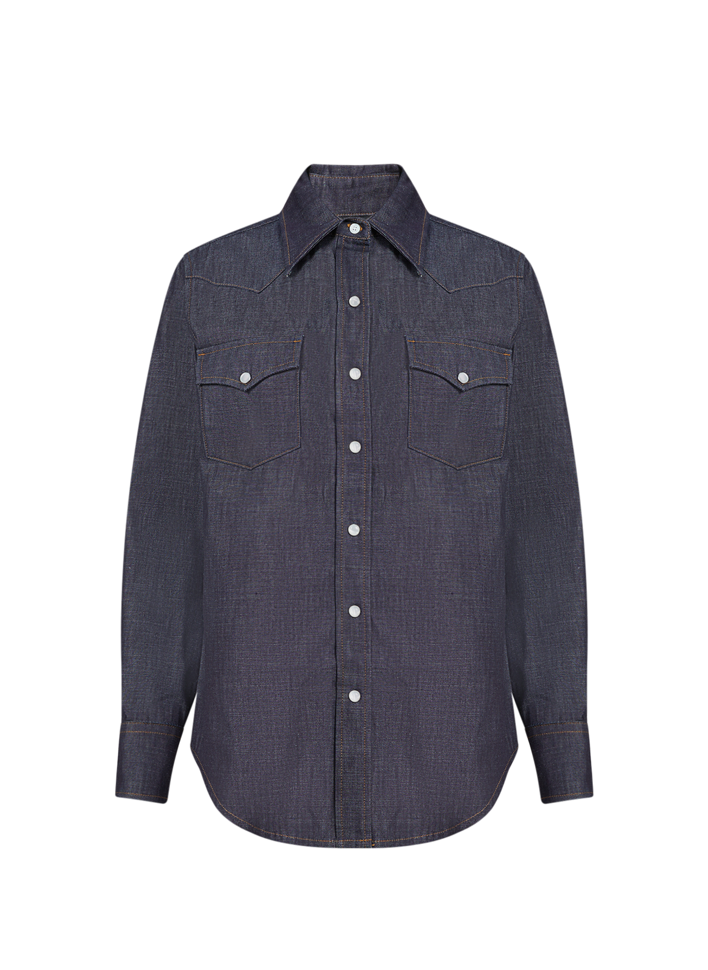 Chemise denim col classique en coton A.P.C. Blue