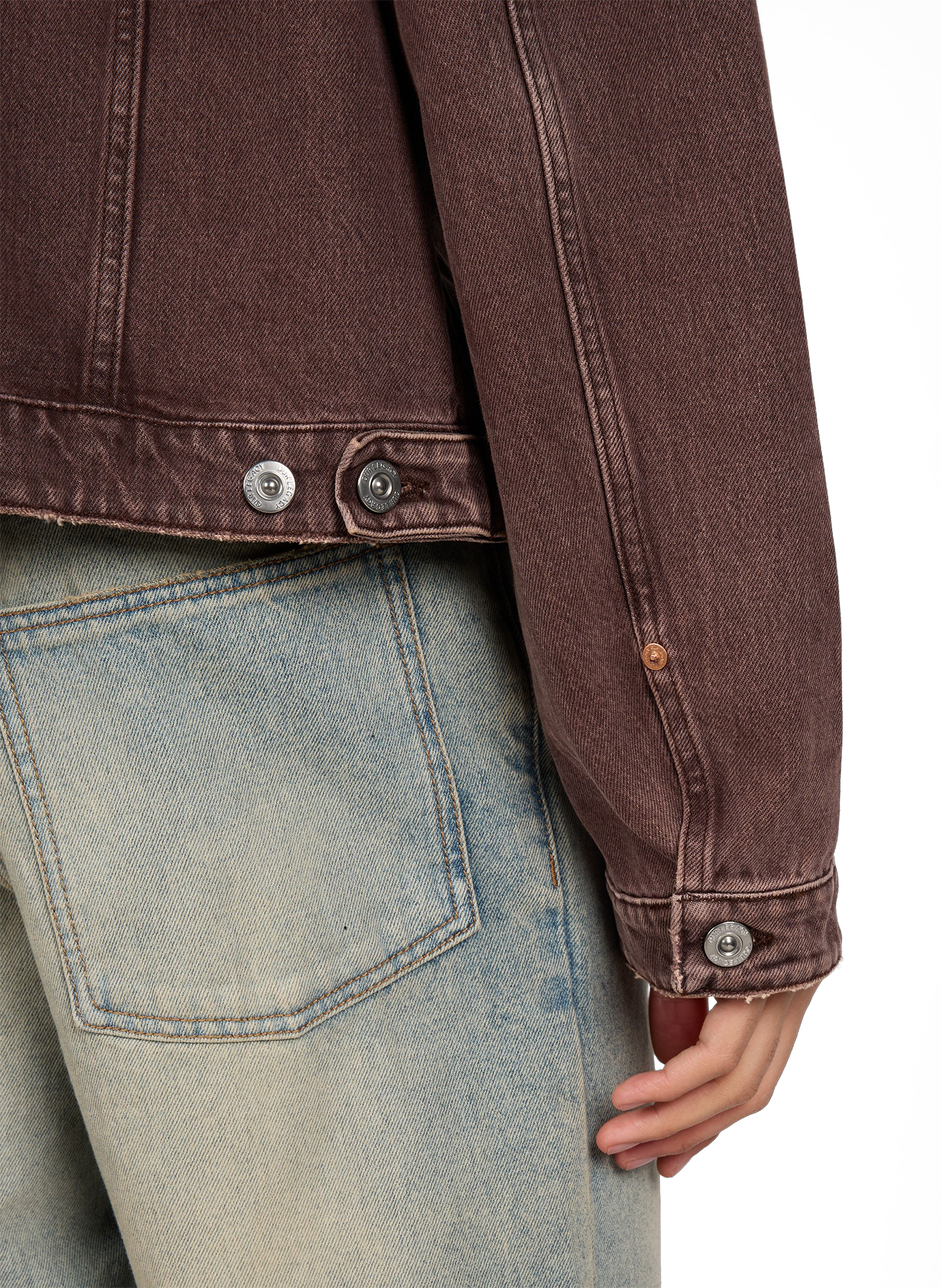 Denim jacket with classic collar in cotton OUR LEGACY Brown
