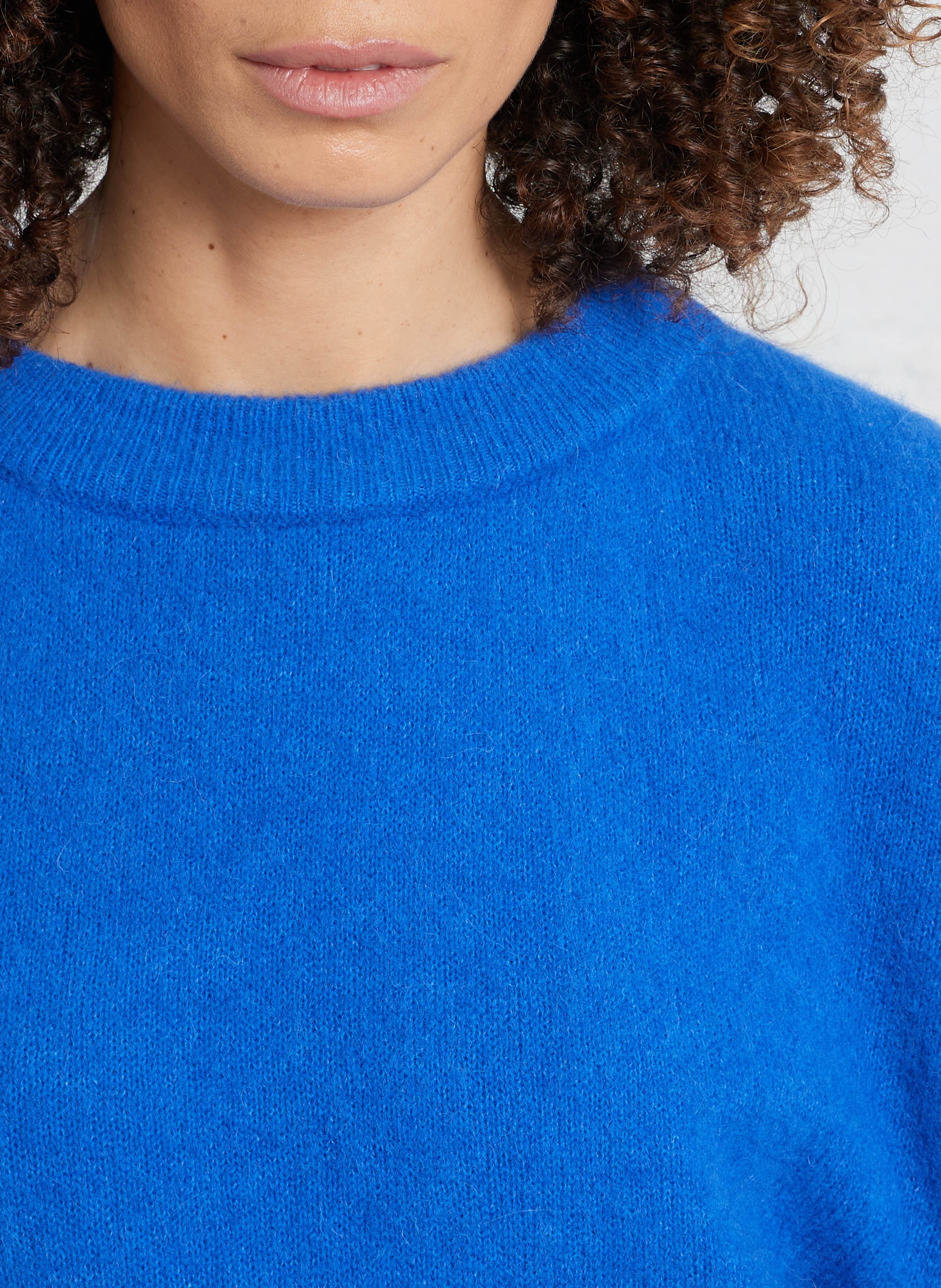 Pull ample col rond en laine mélangée vitow Bleu